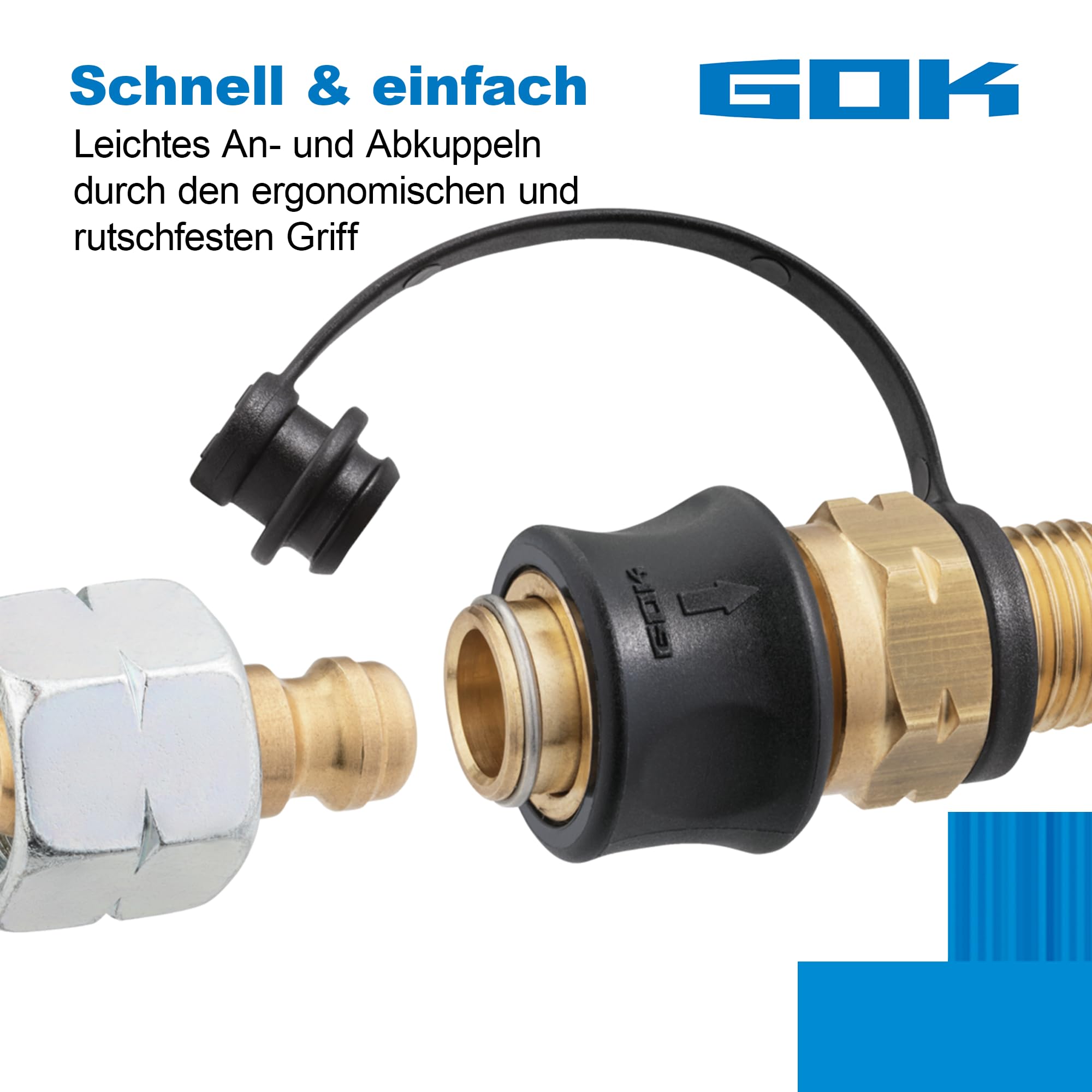 GOK Kit de coupleur enfichable SKU-QR PS5bar G1/4 LH-KN x SKU et STN x G1/4 LH-UEM - Accessoires de haute qualité pour une alimentation en gaz précise !