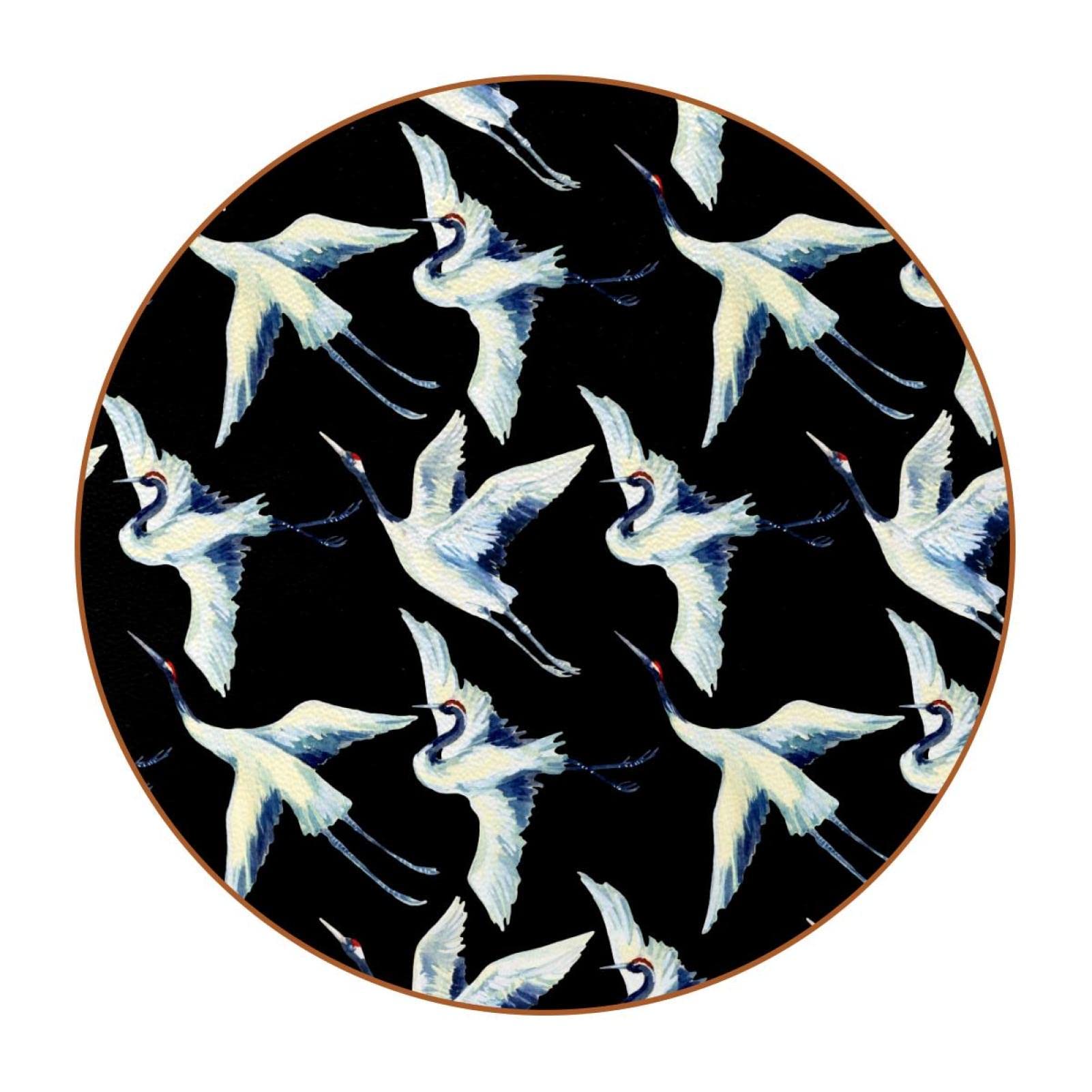 Tapis de tasse grues japonaises sous-verres ronds lot de 6 idée cadeau