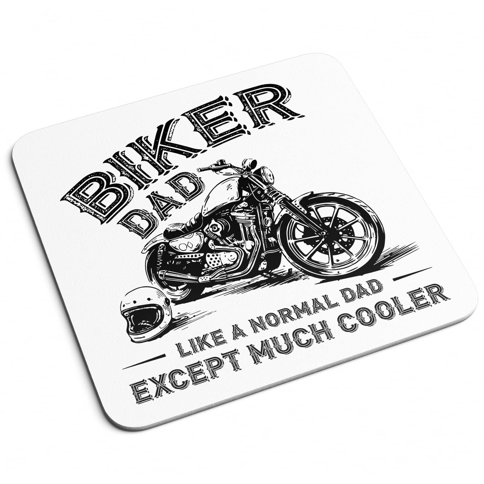 Smartypants White Prime Biker Dad Coaster - Novelty Motorbike Motorcycle Bike Davidson Cool Dude Harley Father's Day Father Daddy Gifts Presents Kitchen Home Decor Place Mat (White Prime)