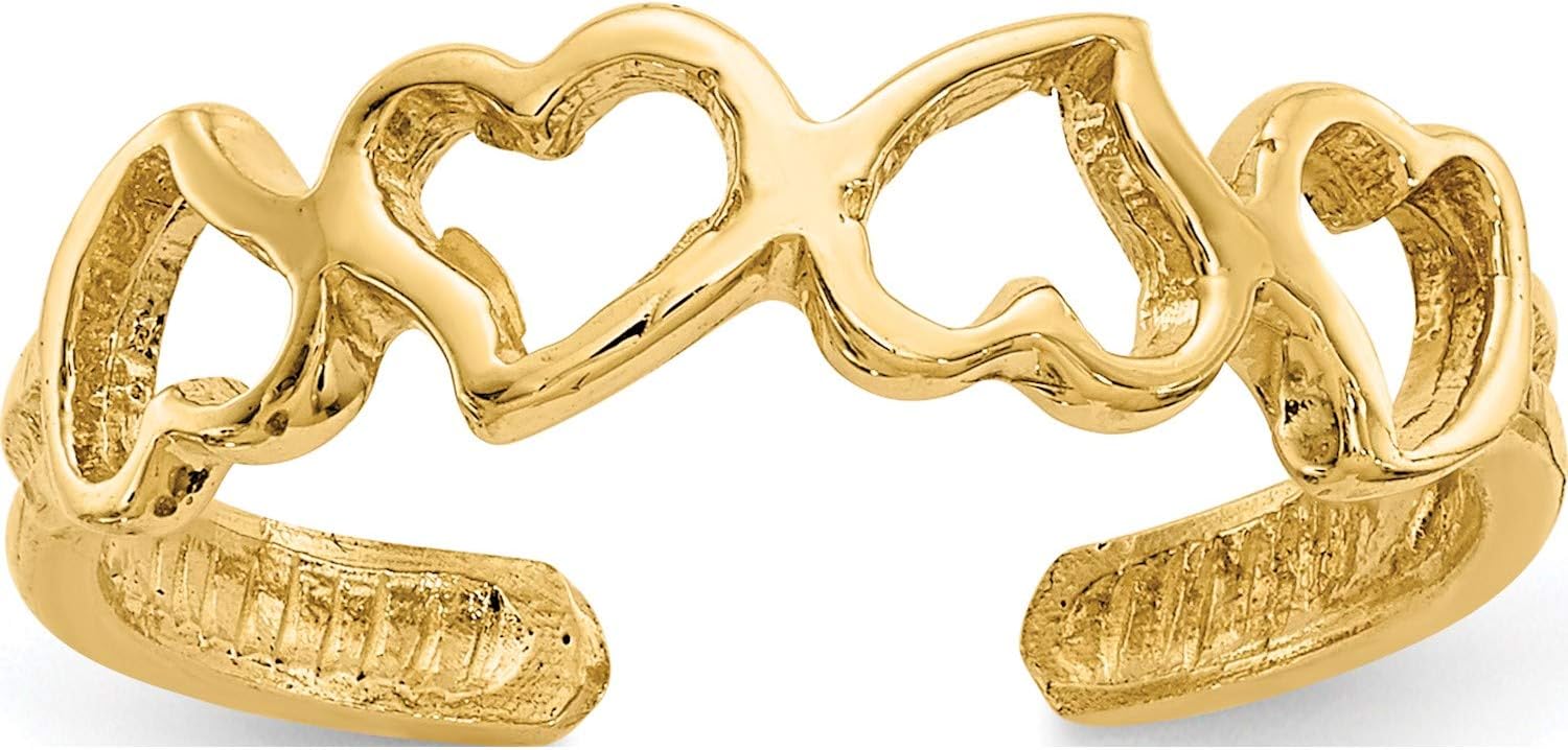 14K Yellow Gold Heart Toe Ring - Jewelry By Sweet Pea