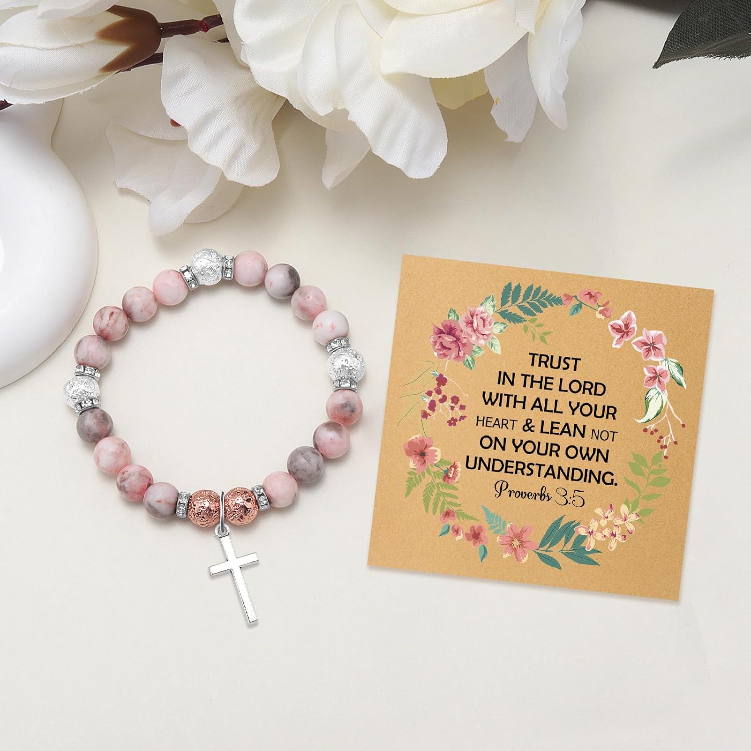 Bible Verse Bracelets with Cards Christian Gifts for Women Girls Teens Boys Sister Religious Gift for Friends Family Inspirational Beaded Bracelets First Communion Gifts Graduation Birthday Gift - Image 5