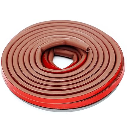 SENKEI Silicone Rubber Weather Stripping for Doors and Windows, 19.7 Ft Longer Service Life Porous Sealing Strip, Strong Self Adhesive, Waterproof, Soundproofing, Windproof, Collision Avoidance