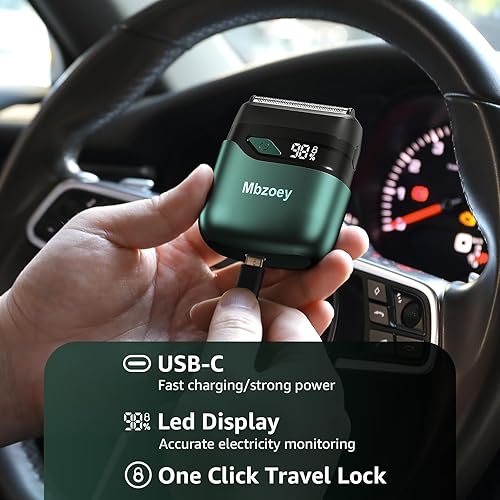 Miniatura 5 de Afeitadoras eléctricas de papel de aluminio para hombres, mini maquinilla de afeitar eléctrica, afeitadora facial compacta, IPX7, impermeable, en