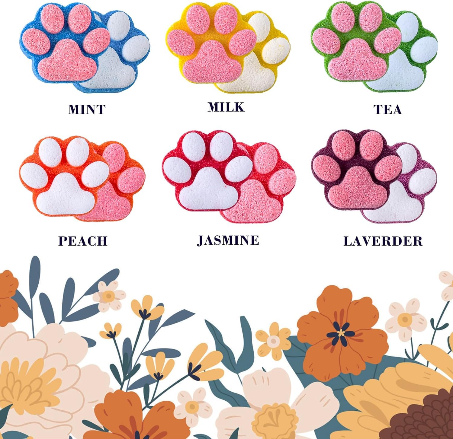 Bombe de bain patte pour enfants avec jouet surprise - 12 pièces artisanales aux cristaux étincelants - Kit cadeau SPA pour Noël et anniversaire (filles et garçons)