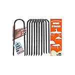 Eurmax USA Ground Anchors, Heavy Duty Ground Stakes, Trampoline Stakes, Tent Stakes Anchor Kit for High Wind, 12 Galvanized Steel Rebar Stakes, Metal Stakes, Trampoline Accessories,Pack of 8(Black)