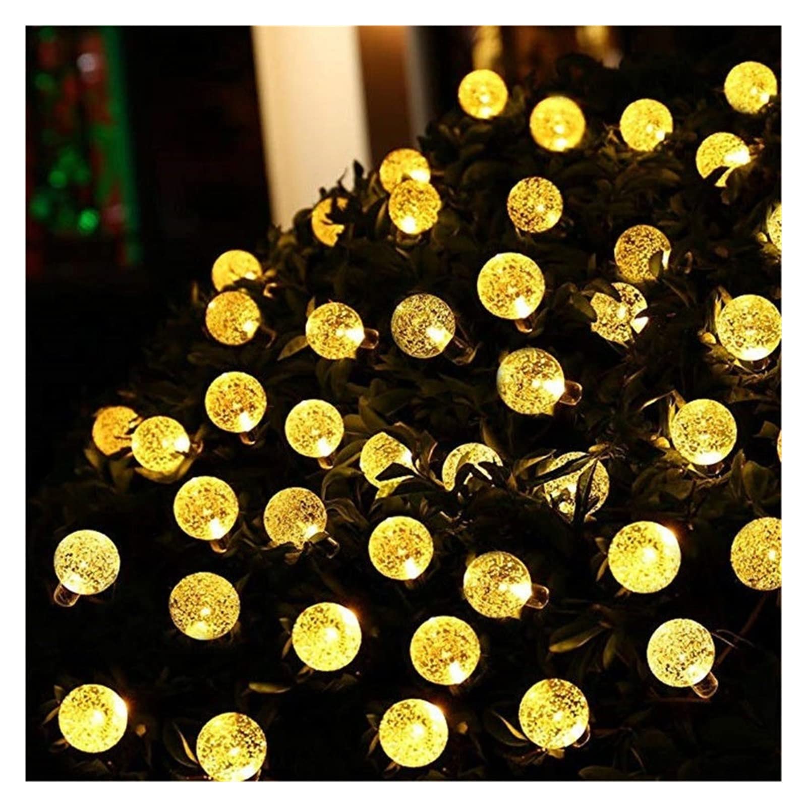 Lampy solarne do ogrodu zewnętrznego Światło słoneczne Kryształowa kula 5 M/7 M/12 M/łańcuchy świetlne LED Fairy Lights Girlandy na świąteczną dekorację na zewnątrz. Na patio, podwórko, ścieżkę (Col