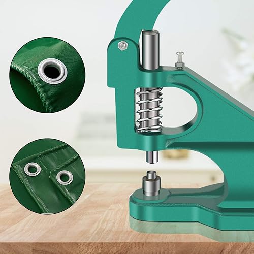 Miniatura 8 de Máquina de prensado manual con ojales, máquina de prensa de remaches de ojales de alta resistencia, kit de herramientas industriales para
