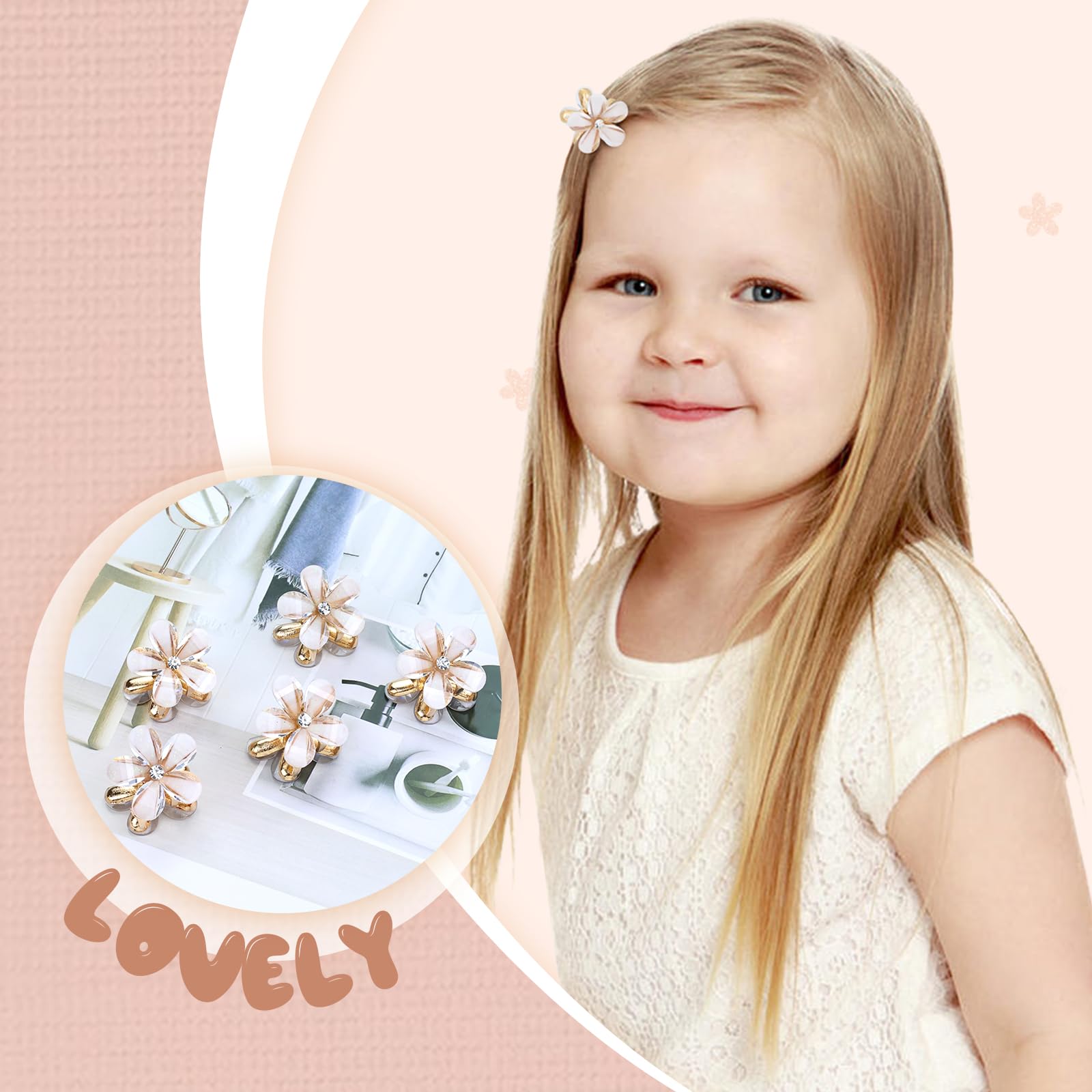 Mini-Haarspangen Mit Kristallblumen – 40 Stück, Funkelnde Clips Für Damen, Teens & Kinder