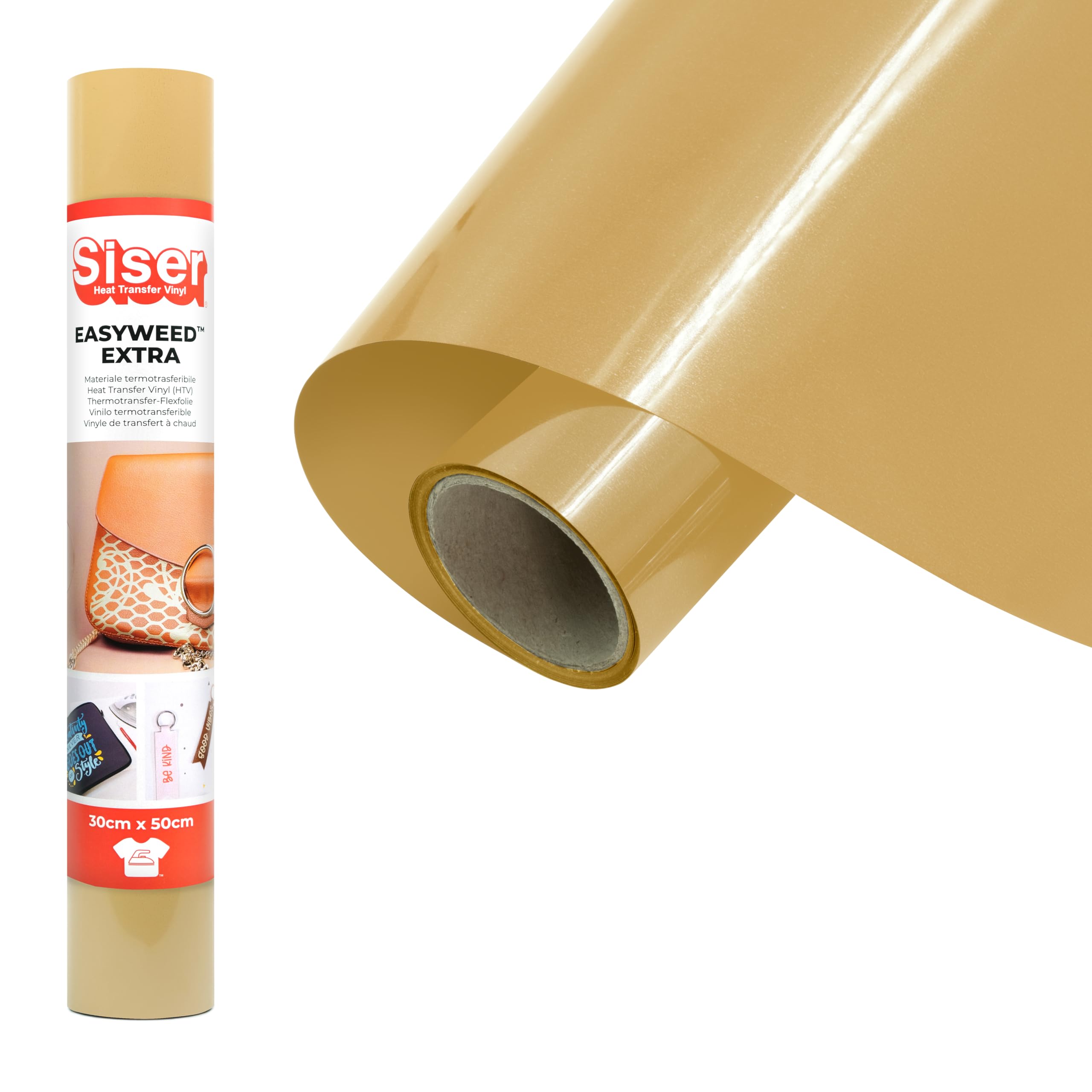 Siser EasyWeed Extra Ochre, 30 cm x 0,5 m, Thermotransfer-Vinyl zur individuellen Gestaltung von Nylon, Leder und beschichteten Textilien