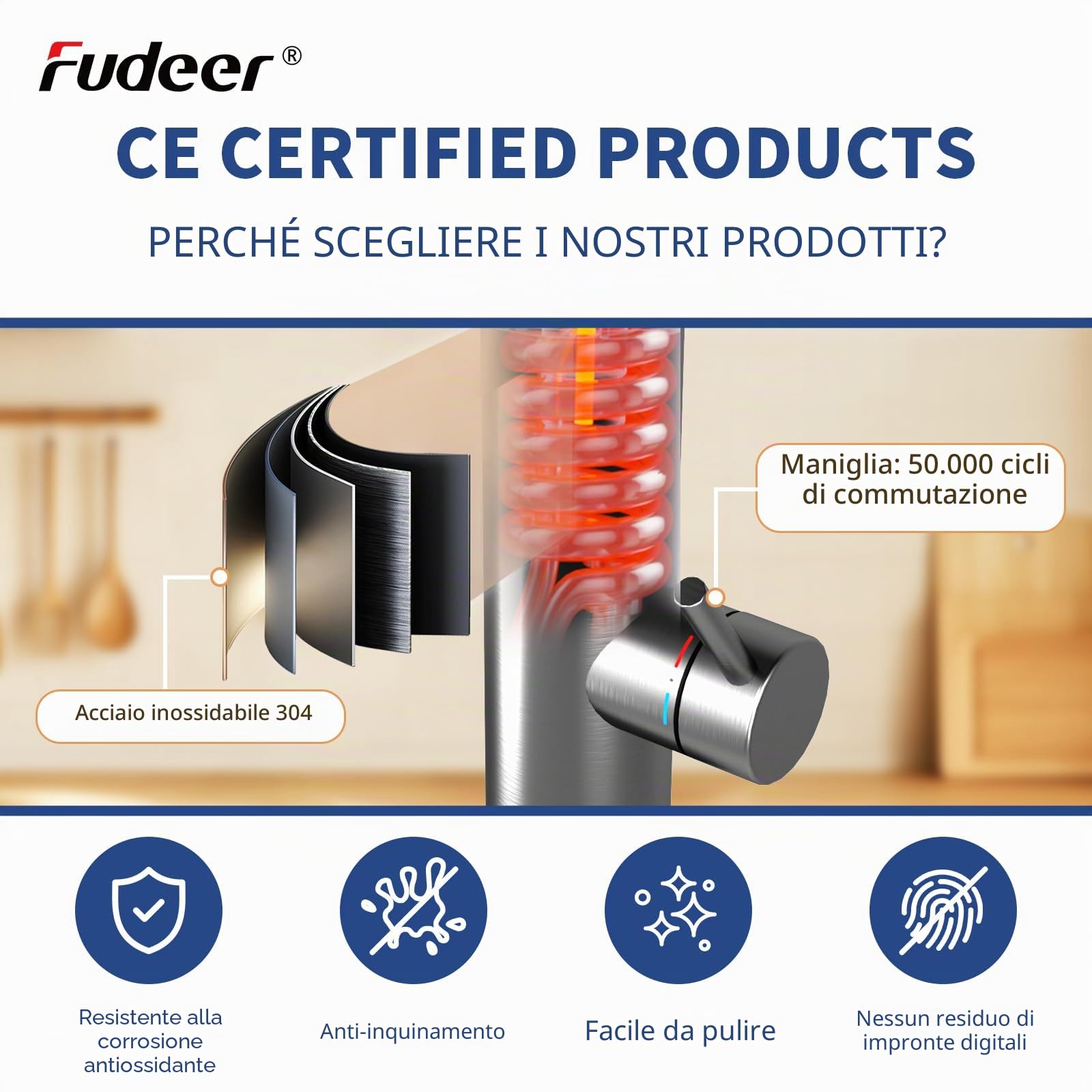 rubinetto con scaldabagno 230V, 3.3KW Rubinetto elettrico per bagno con display digitale (30-45℃), Riscaldamento rapido, Beccuccio girevole a 120°, Acciaio inossidabile 304 (Argento)