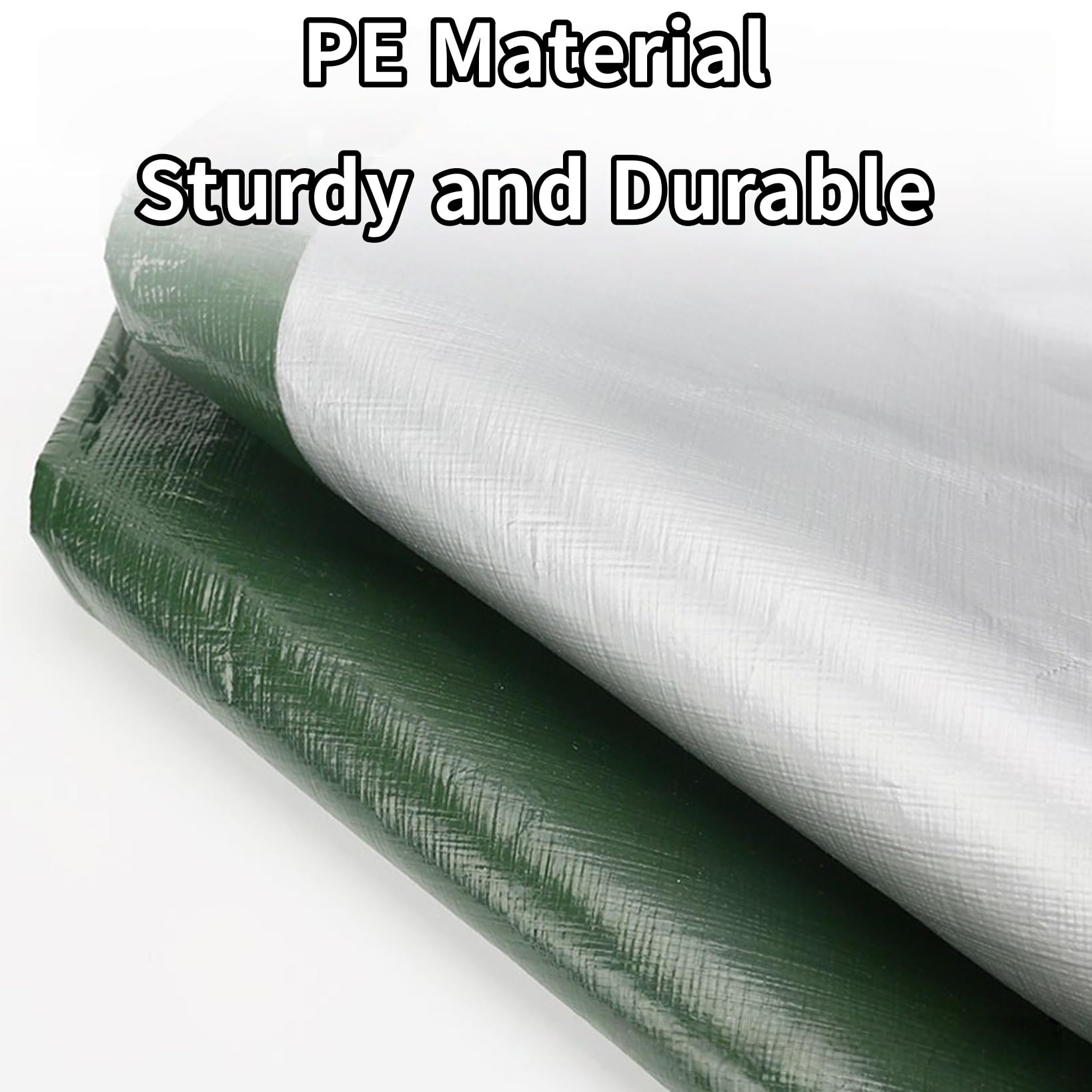 Bâche Imperméable 120 x 320 cm Ultra Lourde, Polyéthylène, Imperméable Bâche Étanch avec Oeillets, Épaisse et Durable pour Bois de Chauffage, Meubles de Jardin, Vert