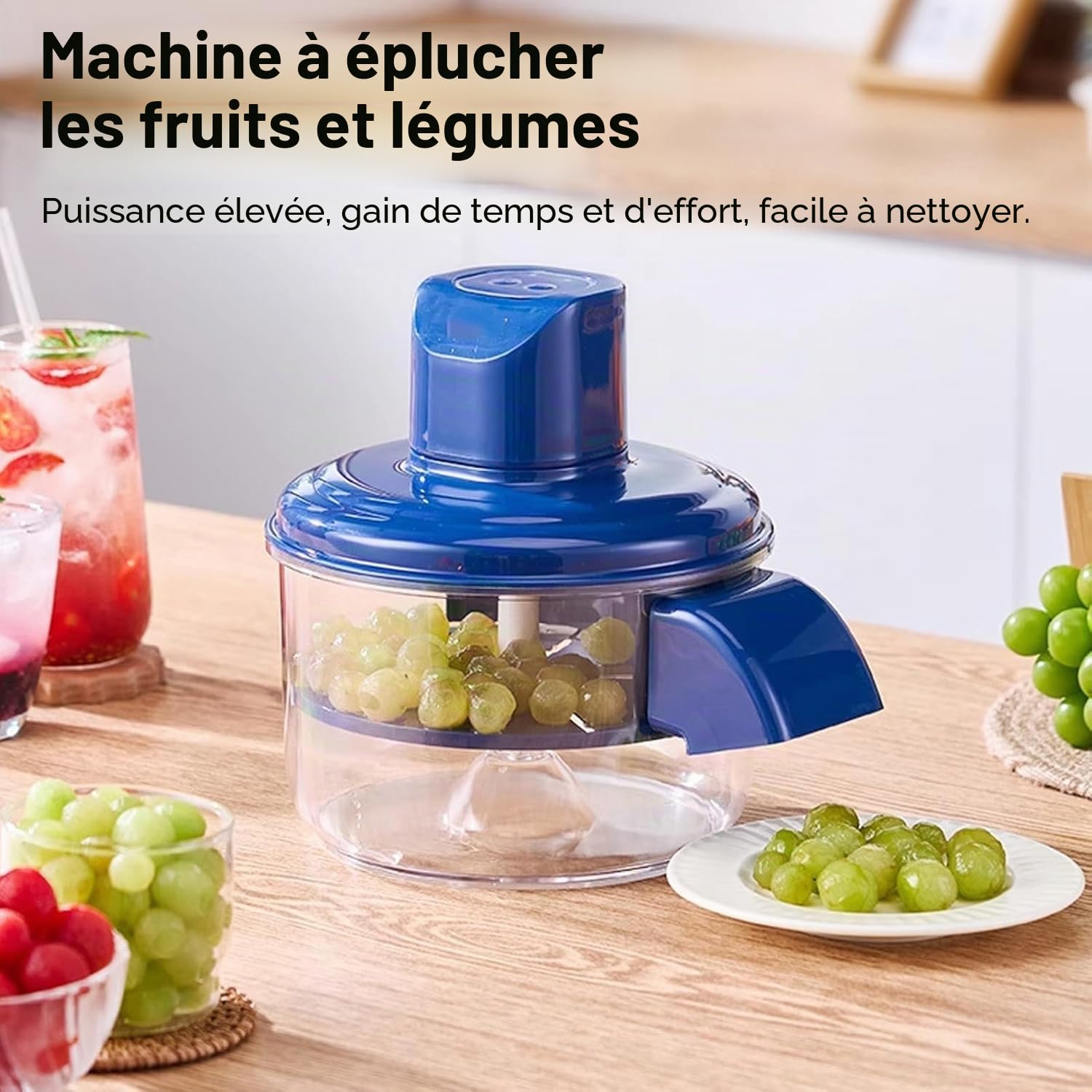 Éplucheur de raisin électrique, éplucheur d'ail automatique multifonction, éplucheur de cuisine rechargeable, pour la maison et le commerce