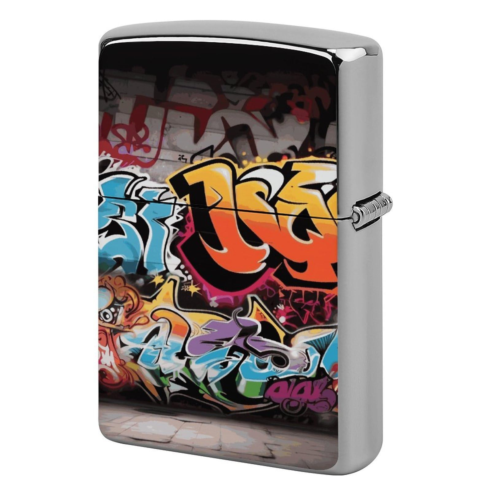 Graffiti Hip Hop Lighter Case for Men, Personalized Lighter Cover for Valentine's Day Gifts, Flip-Top Lighters Shell for Outdoor, Portable Lighters Protective Sleeve