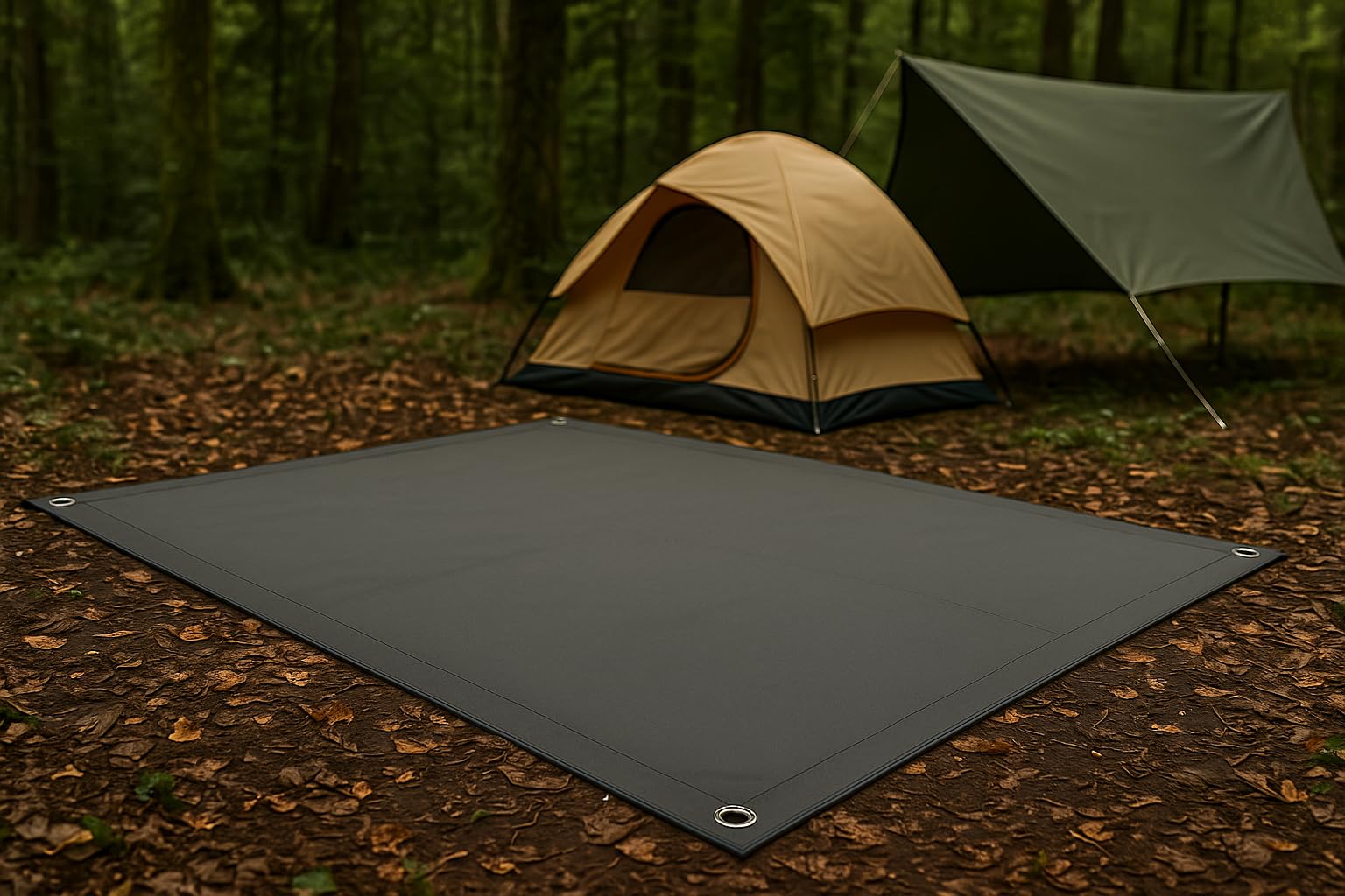 Heavy Duty Canvas Tarp for Camping & Outdoor Shelter – Waterproof Groundsheet & Tent Cover – Durable Breathable Tarpaulin for Hiking, Travel, Rain Protection (Multiple Sizes) (Grey, 7 x 8 ft)