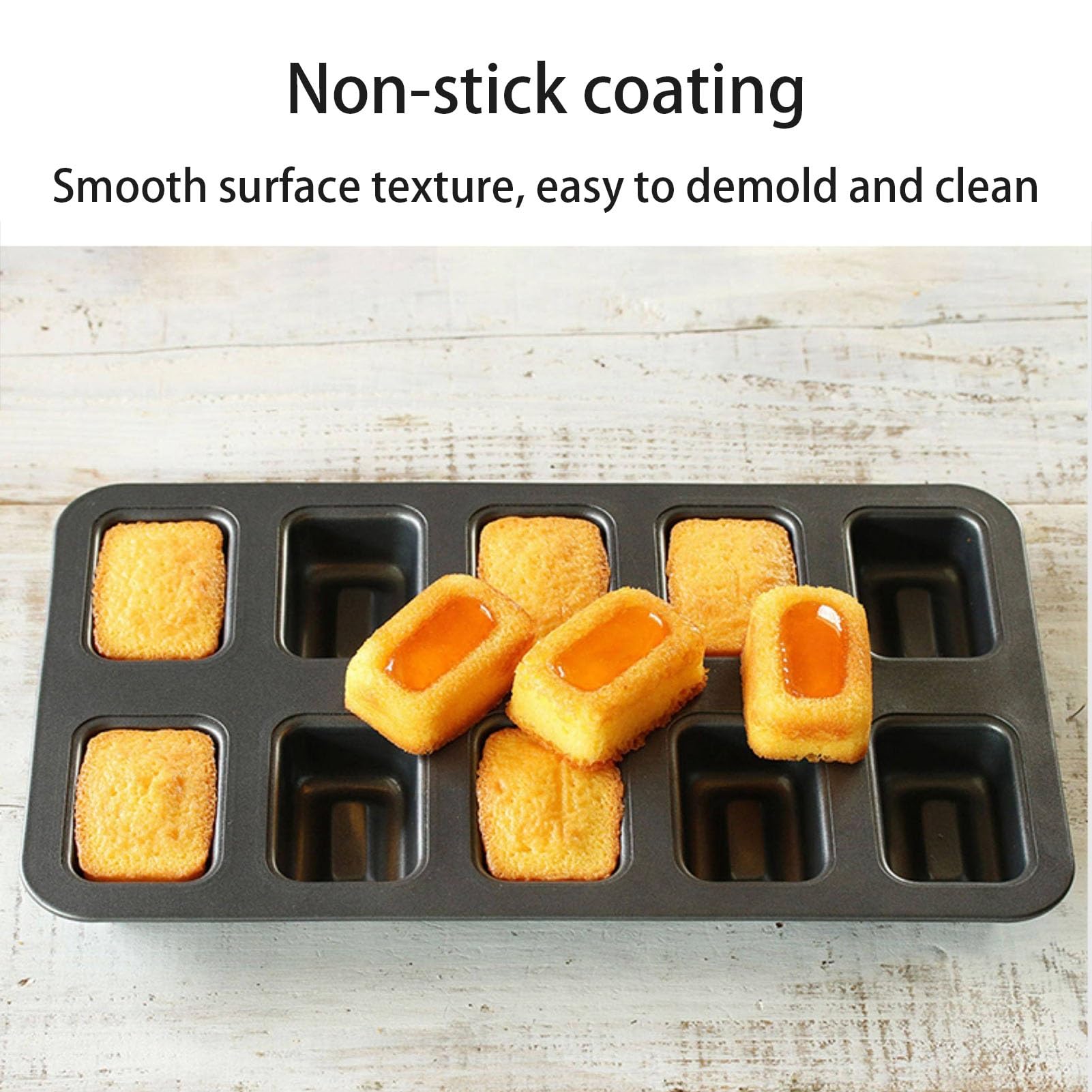 Molde Magdalenas Horno De Cocina Moldes Multifuncionales Muffin Tray Antiadherentes Y Fáciles De Desmoldar Bandeja Para Hornear Brownie De Acero Al Carbono(12 grids)