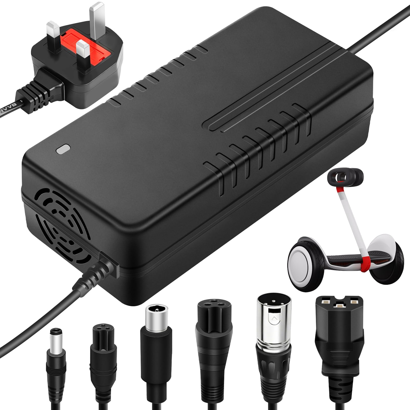 Electric Scooter Charger, Afenau 54.6V 2A Hoverboard Charger with 6 Connections, Electric Bike Char-ger for Electric Bike, Mobility Scooter