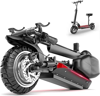 Electric Scooter, 1500W Peak Powerful E Scooter for Adults with Seat, Up to 25MPH & 45-Mile Range, 48V 13AH Battery, 10" Pneumatic Tires, Foldable Off-Road Electric Scooter with Dual Disc Brake