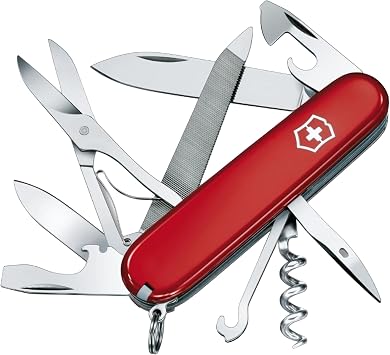 Victorinox 1.3743 Mountaineer Swiss Army Knife, Multi-functional Knife, Climbing, Camping, Scissors, Metal Saw, Metal File Included, Swiss Multi-Tool with 18 Functions