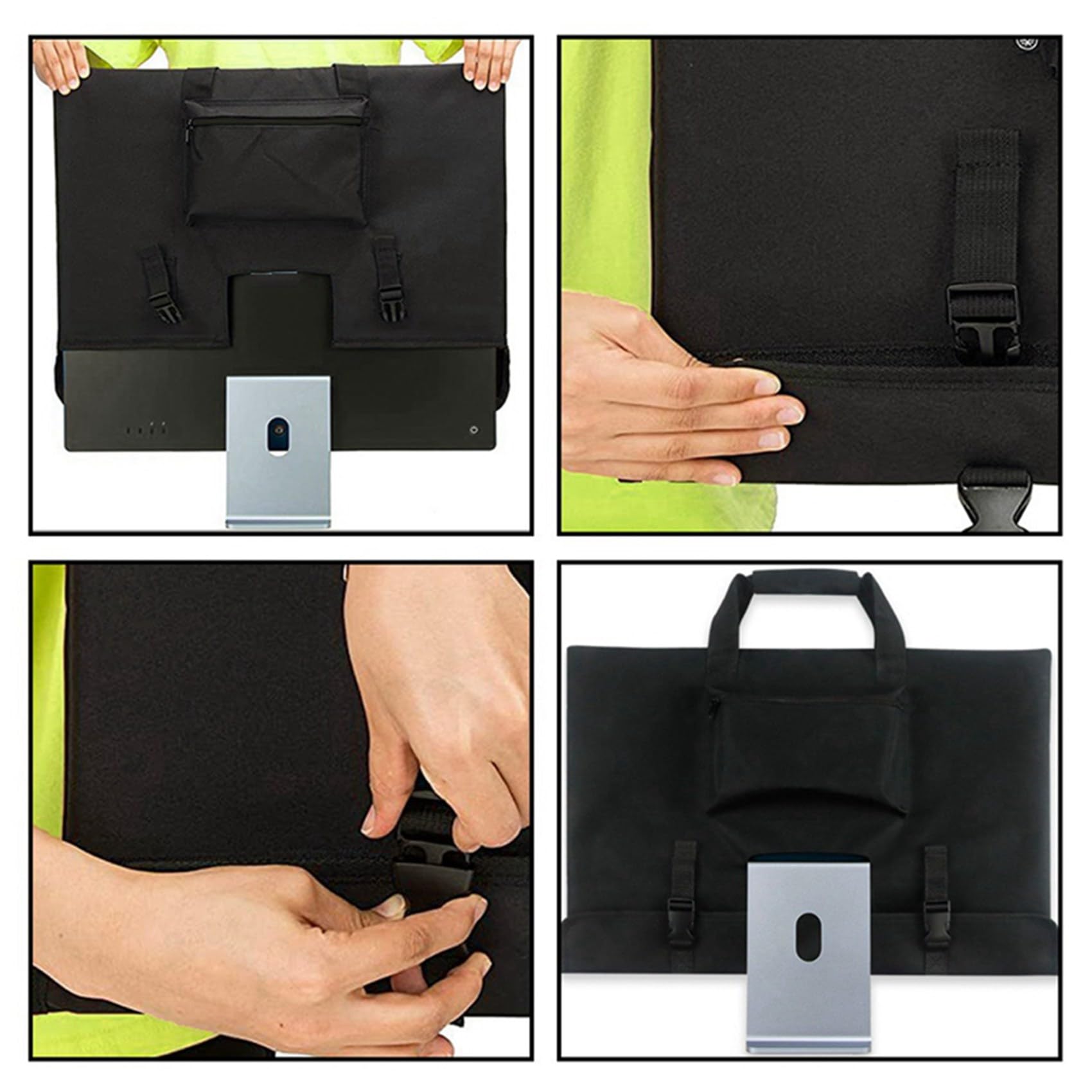 2 bolsillos para 24 ordenadores de sobremesa, almacenamiento protector para monitor, protección el polvo