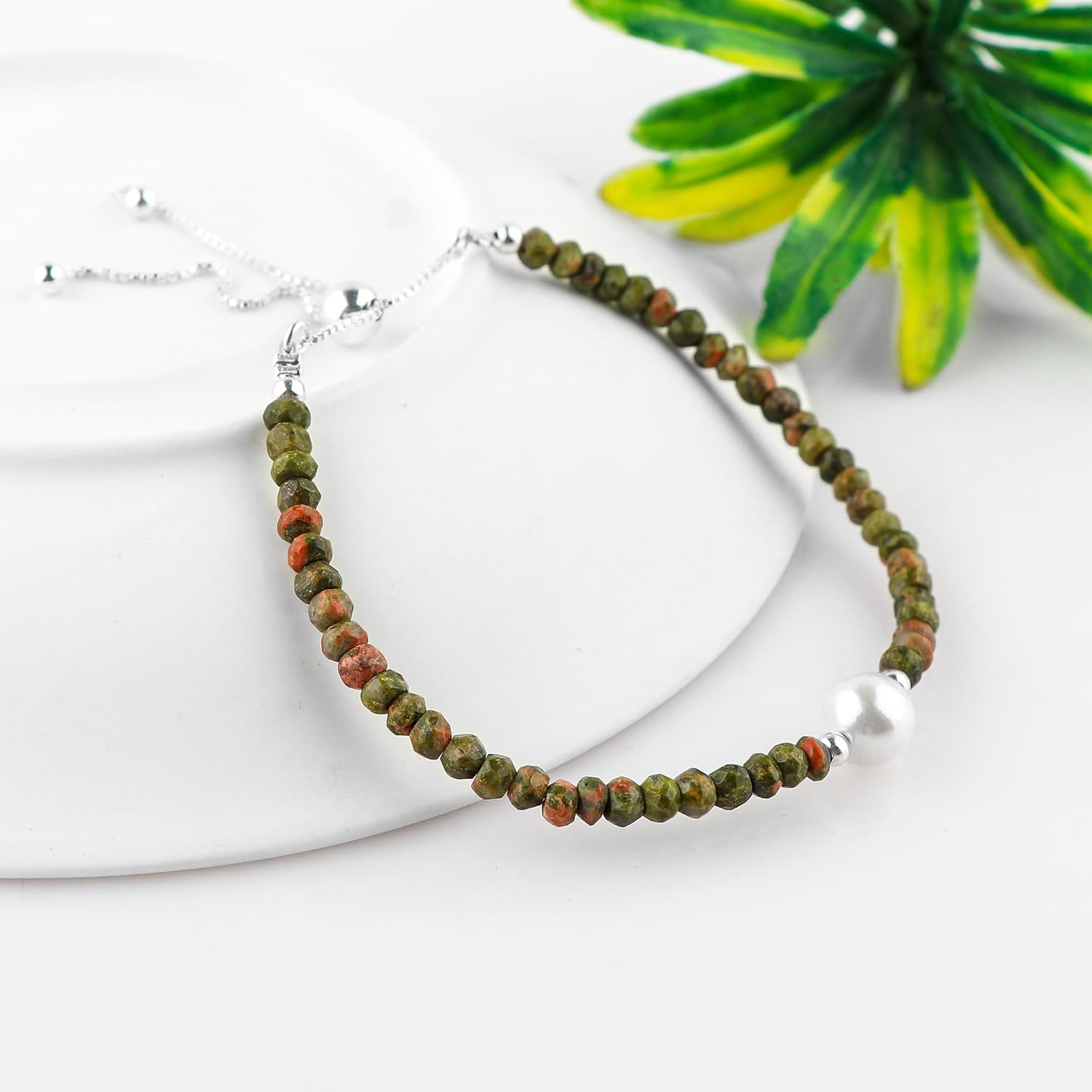 Natural Gemstones Beaded Bolo Bracelets, Assorted Beads Stones, Handmade Boho Hypoallergenic Jewelry for Women, Chakra Healing Crystals, Silver Adjustable Chain-6+4inch - Image 3