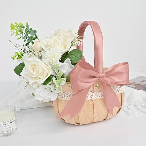 Miniatura 893 de Cinta de satén rosa polvoriento de doble cara de 1/4 pulgadas x 50 yardas, cintas de poliéster polvorientas para envolver regalos, cinta de tela