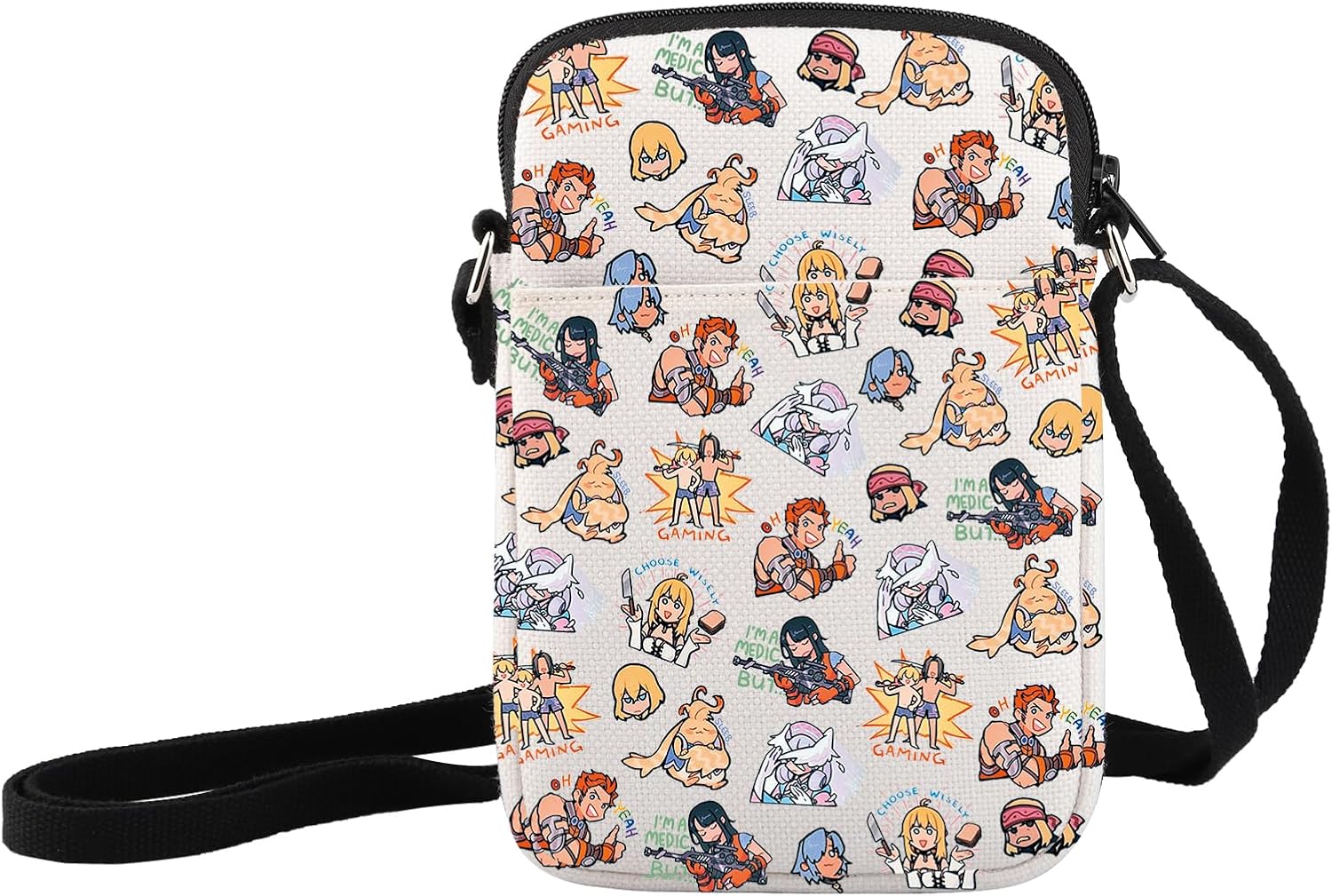 JXGZSO Video Game Inspired Crossbody Bag Game Player Gift Anime Game Themed Crossbody Bag