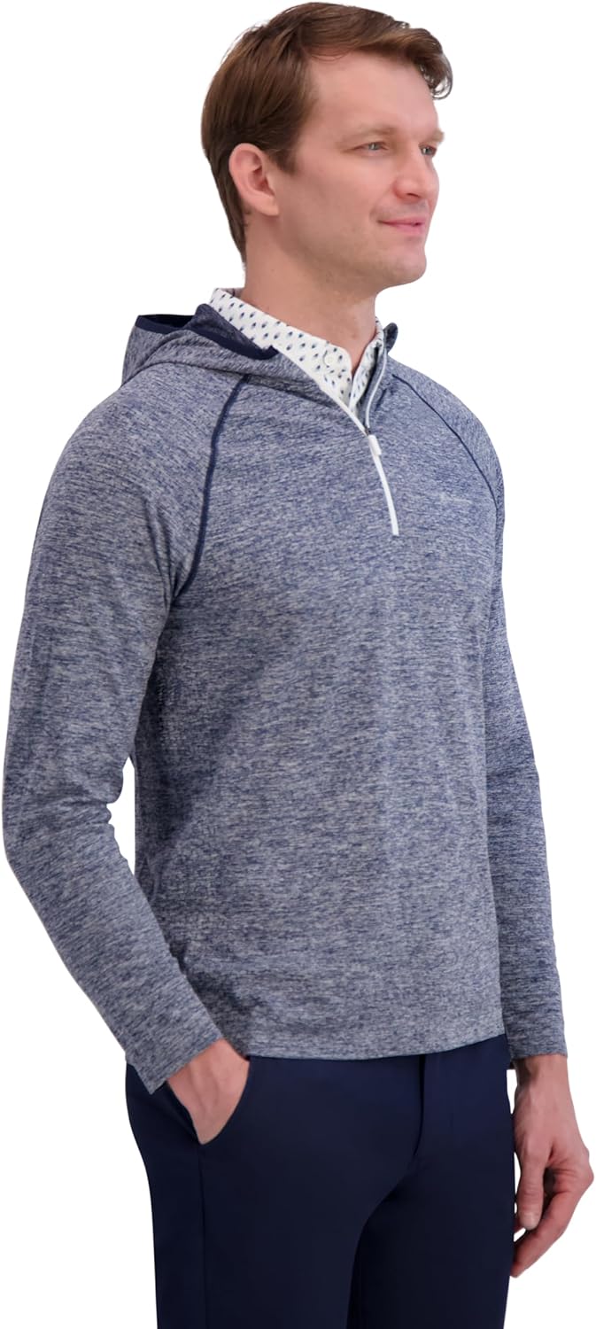 Ben Sherman Mens Quarter Zip Pullover Hooded Sweater – Lightweight, Casual, Work, Golf & Everyday Wear - Image 2