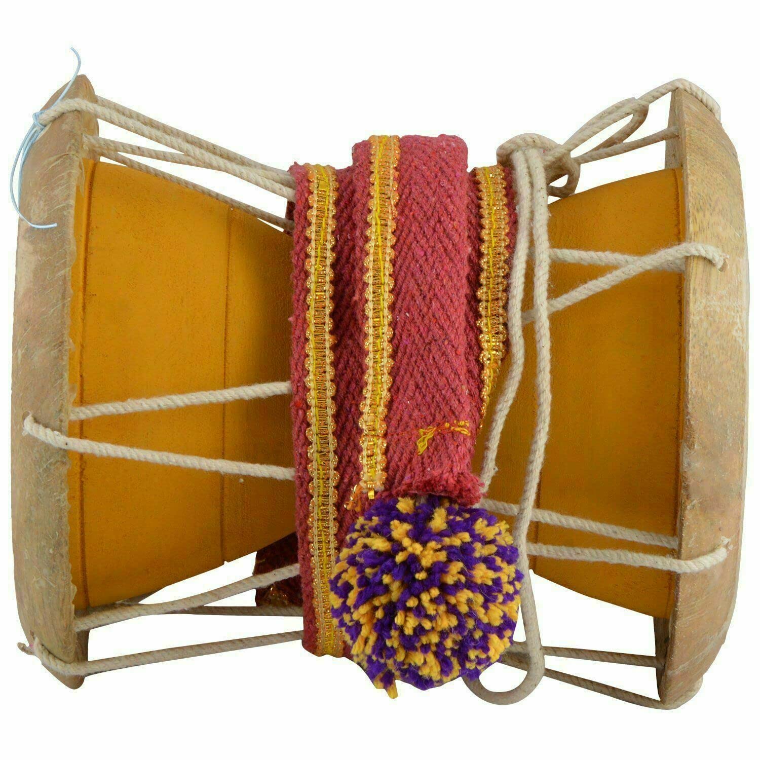 Jack Fruit Wood South Indian Style Drum Folk Musical Instruments Udukkai Brown
