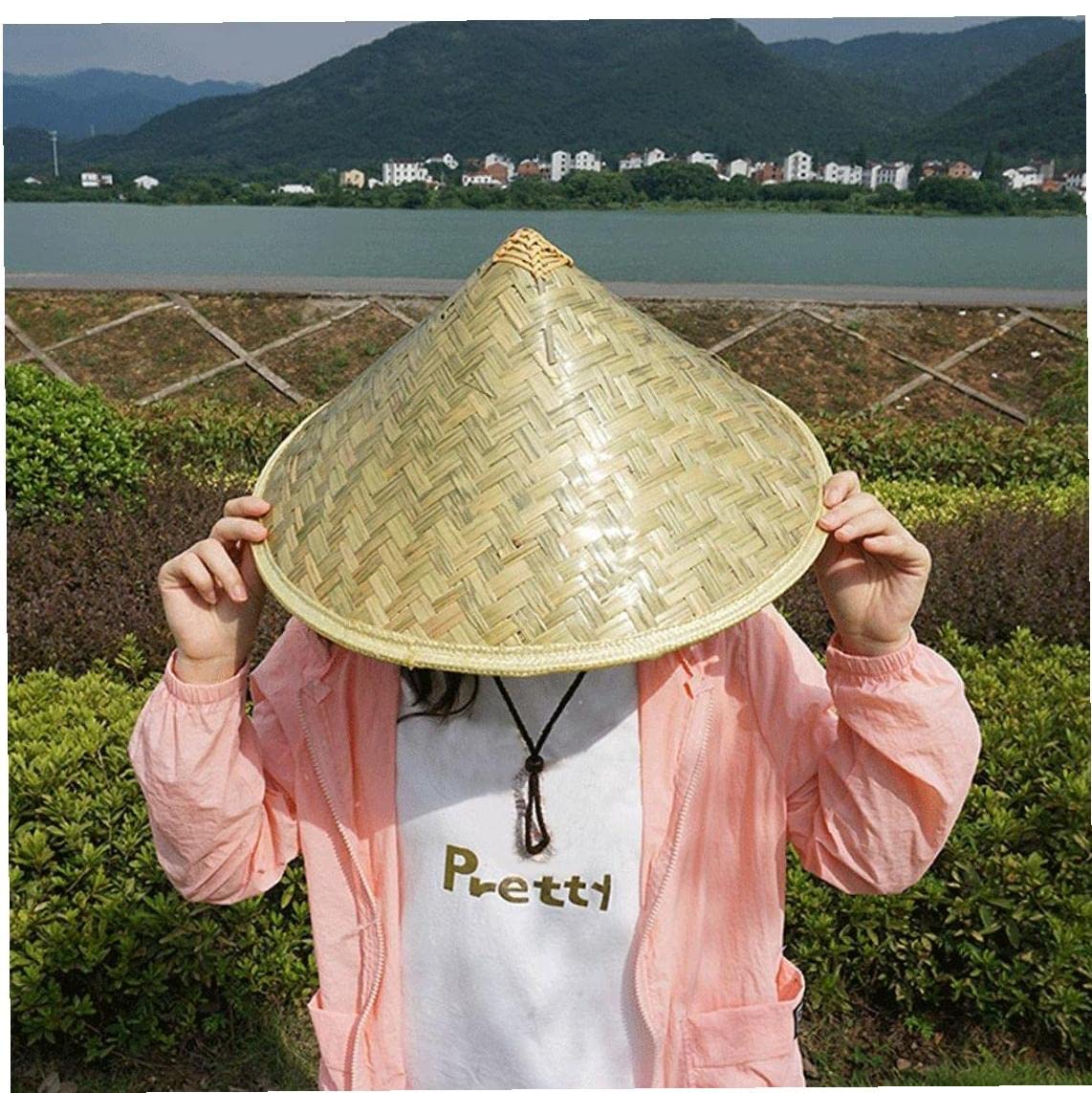 Costume Da Cinese Cappello Di Paglia Coolie In Bambù Stile