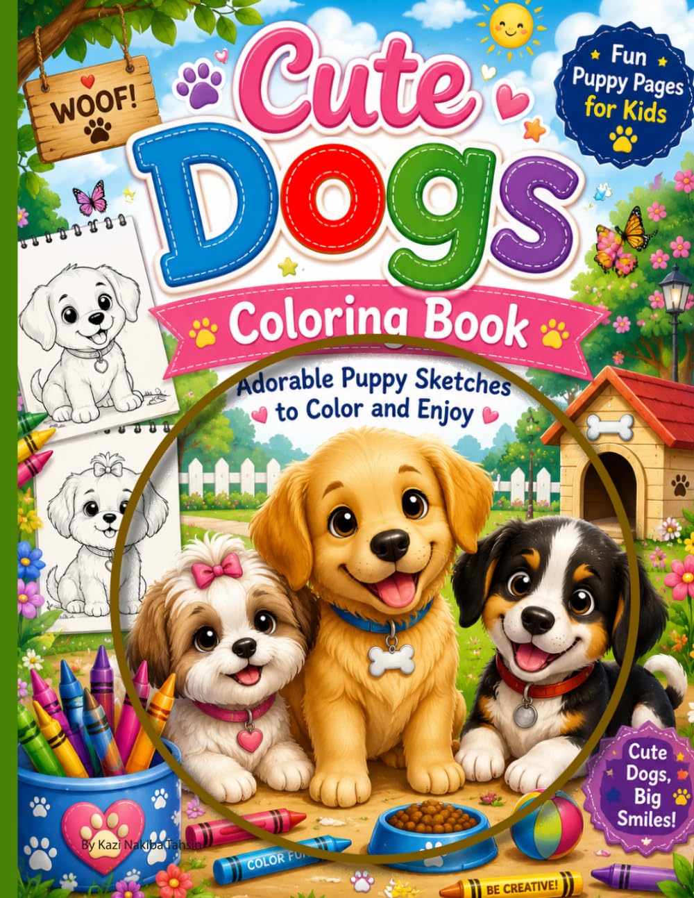 Cute Dogs Coloring Book: Adorable Puppy Sketches to Color and Enjoy