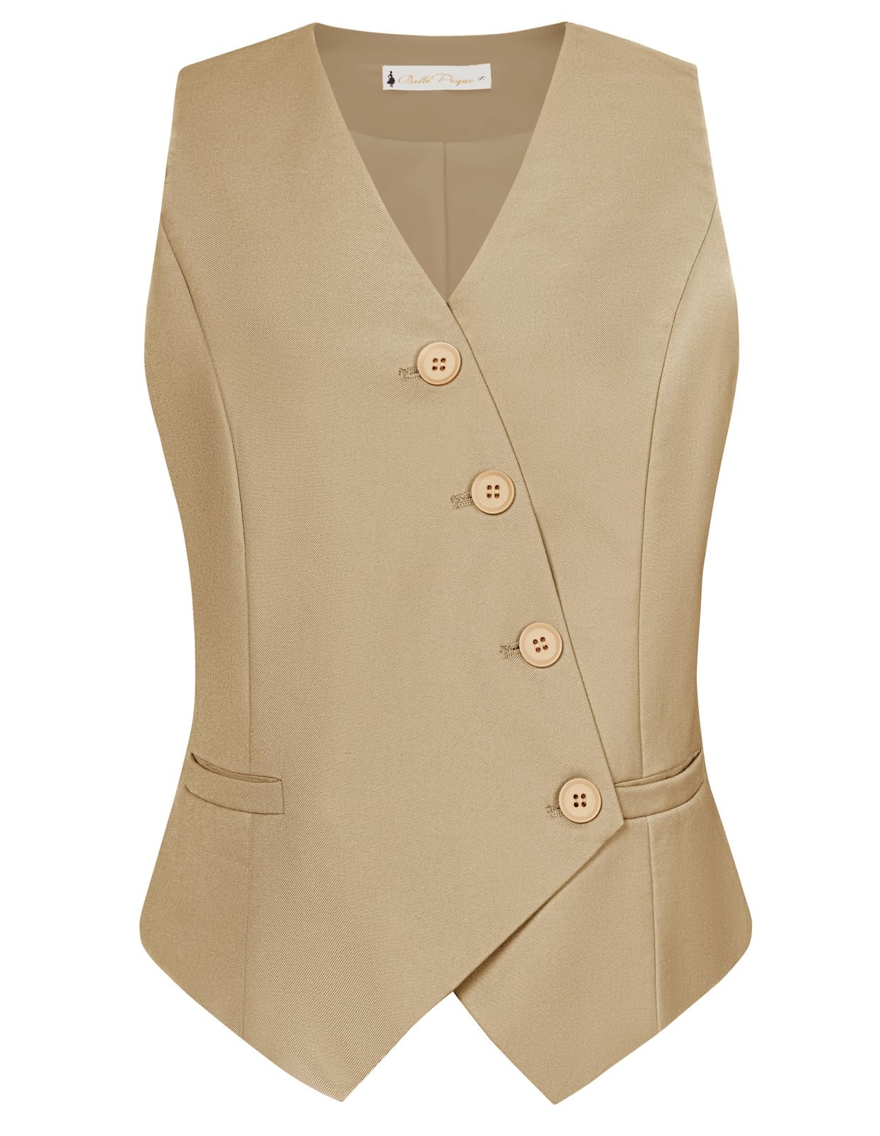 Belle Poque Waistcoat Vest for Women Suit Vest Tops Asymmetrical Hem Tuxedo Vest Sleeveless Blazers Jackets