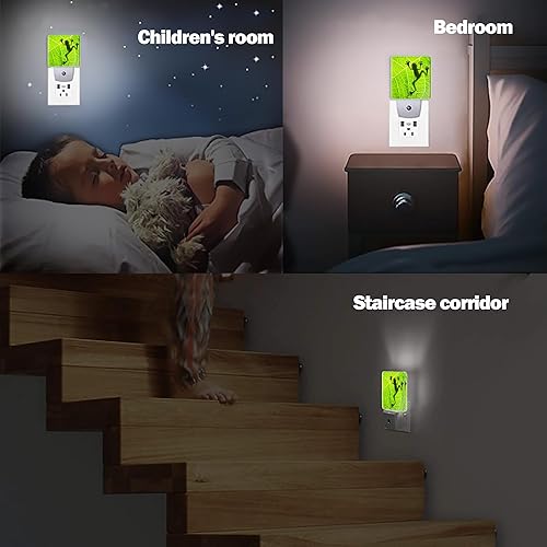 Miniatura 7 de Jopowide Luz nocturna de rana, luces nocturnas de hojas verdes enchufables en la decoración de pared para dormitorio, baño, pasillo, cocina, luces