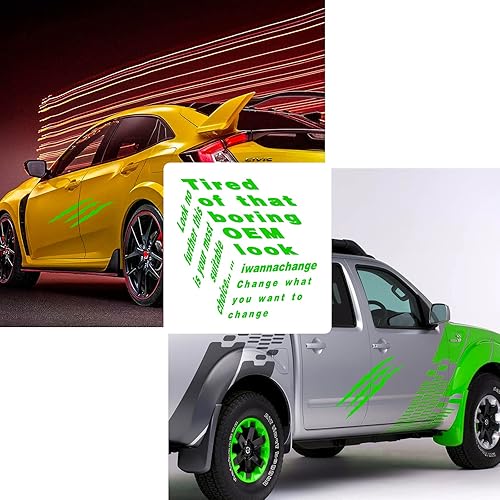 Miniatura 5 de 2 calcomanías de vinilo para faros delanteros, rayas de monstruo, para autos deportivos, SUV, camioneta, ventana, motocicletas, etc. (verde)