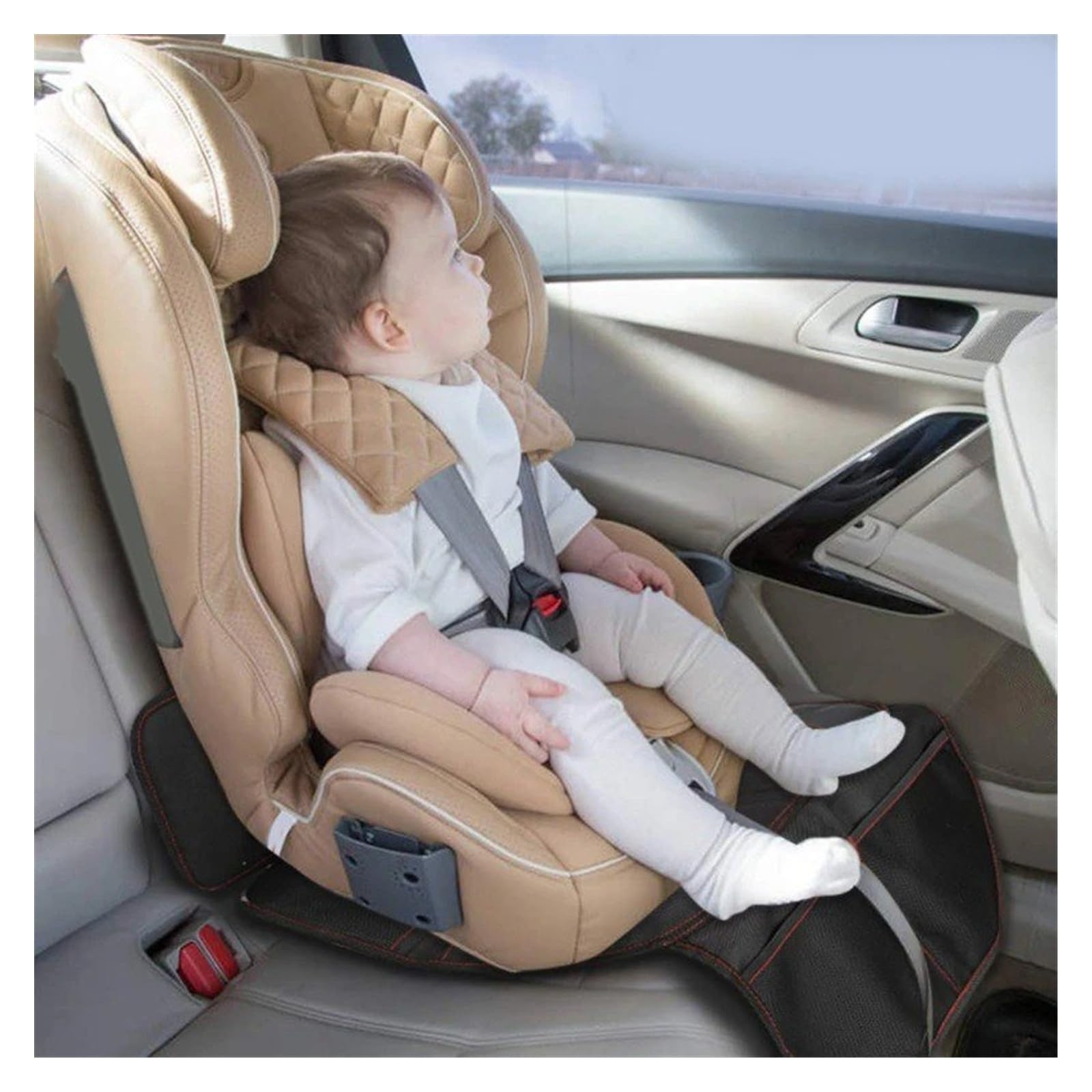 Housses De Sièges Siège Sécurité Universel pour Enfants Tapis Antidérapant Anti-Rayures Housse Protection Imperméable pour Voiture pour Bébé Enfant