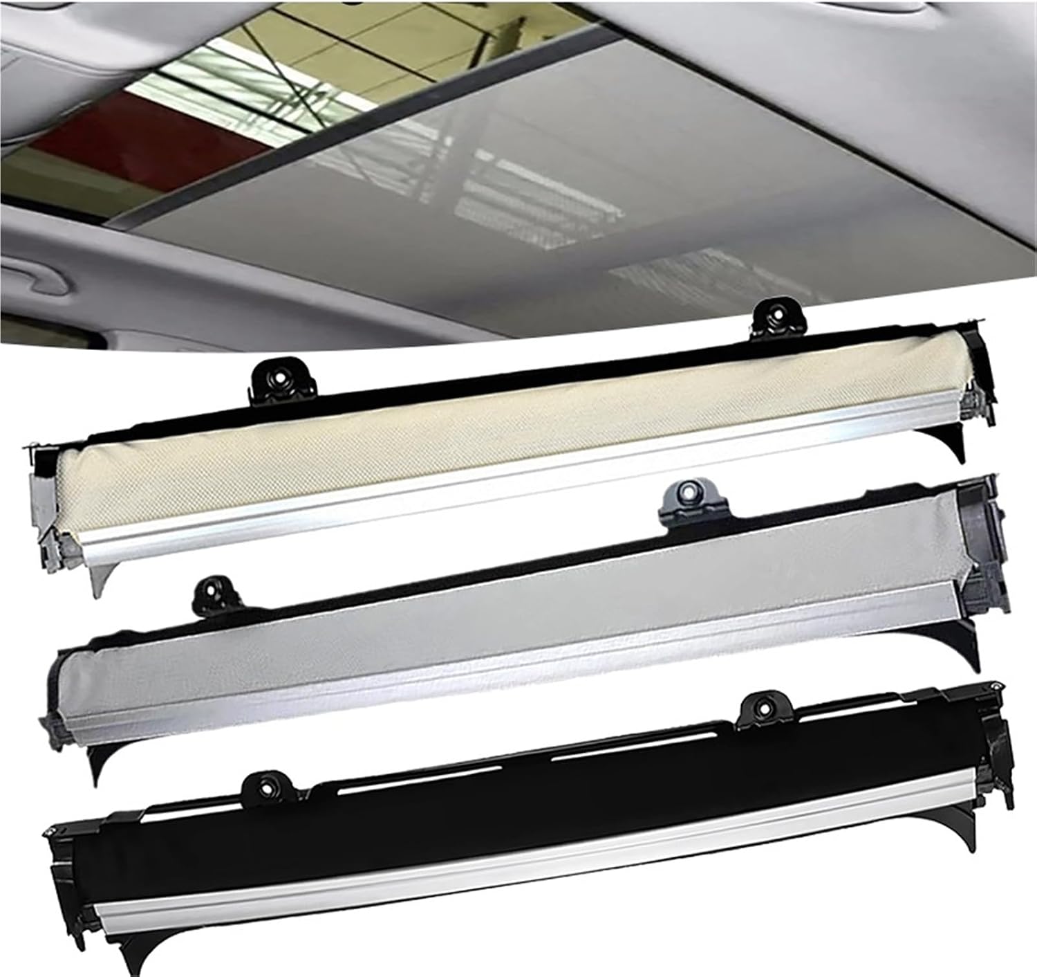 Car Interior Sunroof Curtain Cover Sunshade Panoramic Sunroof Visor Compatible for VW Cc Tiguan Touran Golf Audi Q5 2008-2017 1K9877307(Luxury Color 4)