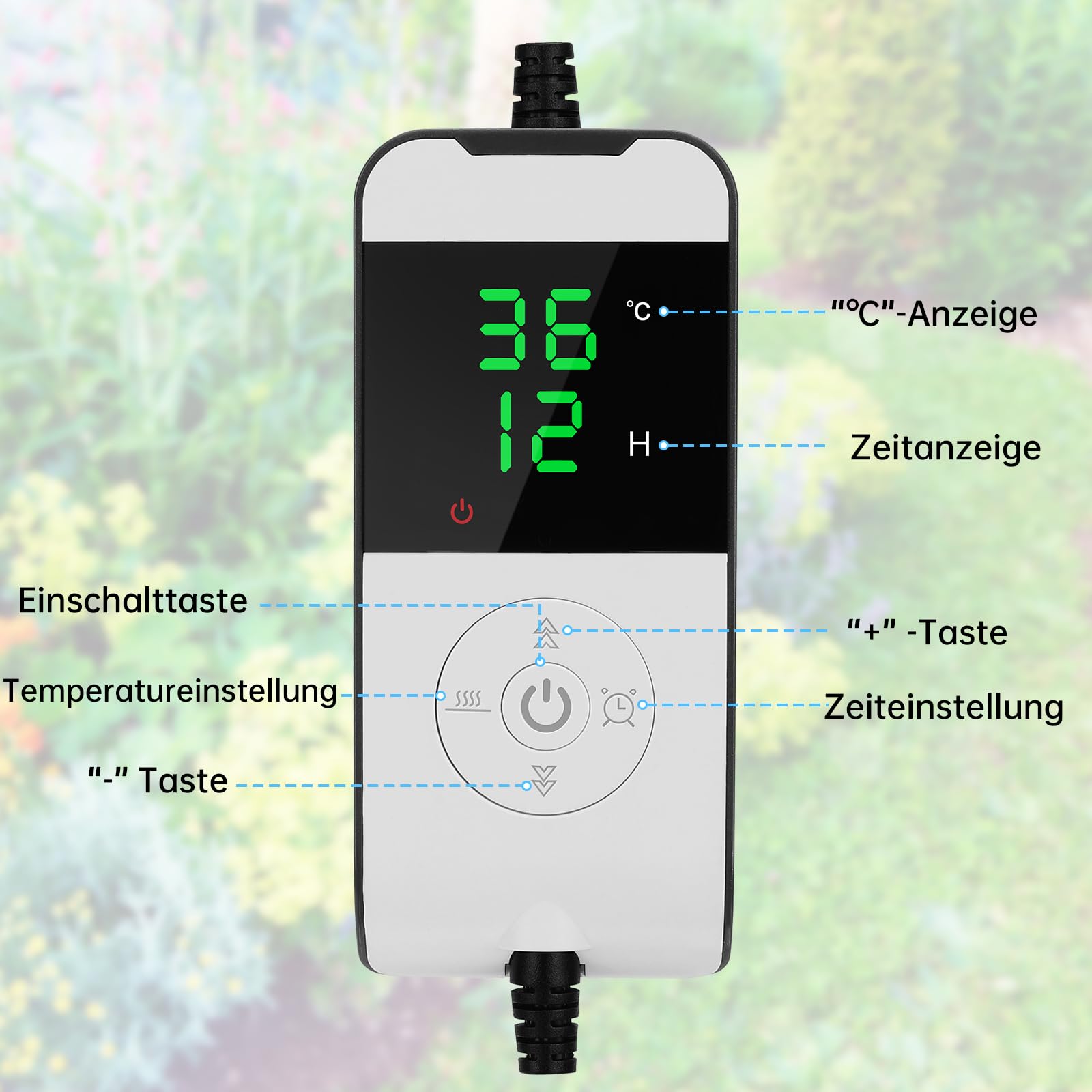 WADEO Heizmatte für Pflanzen, Sämlinge Heizmatte Wärmematte 30 W mit Thermostat 5°C bis 45°C, Gewächshaus Wärmematte Wasserdicht mit Timerfunktion, für Setzlingskeimung Sämling Germination, Terrarium