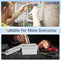 Vista 6 de Waterproof Outdoor Project ABS Plastic Junction Box IP67 Weatherproof Dustproof Enclosure with Hinged Cover, Mounting Plate,Wall Brackets for Power