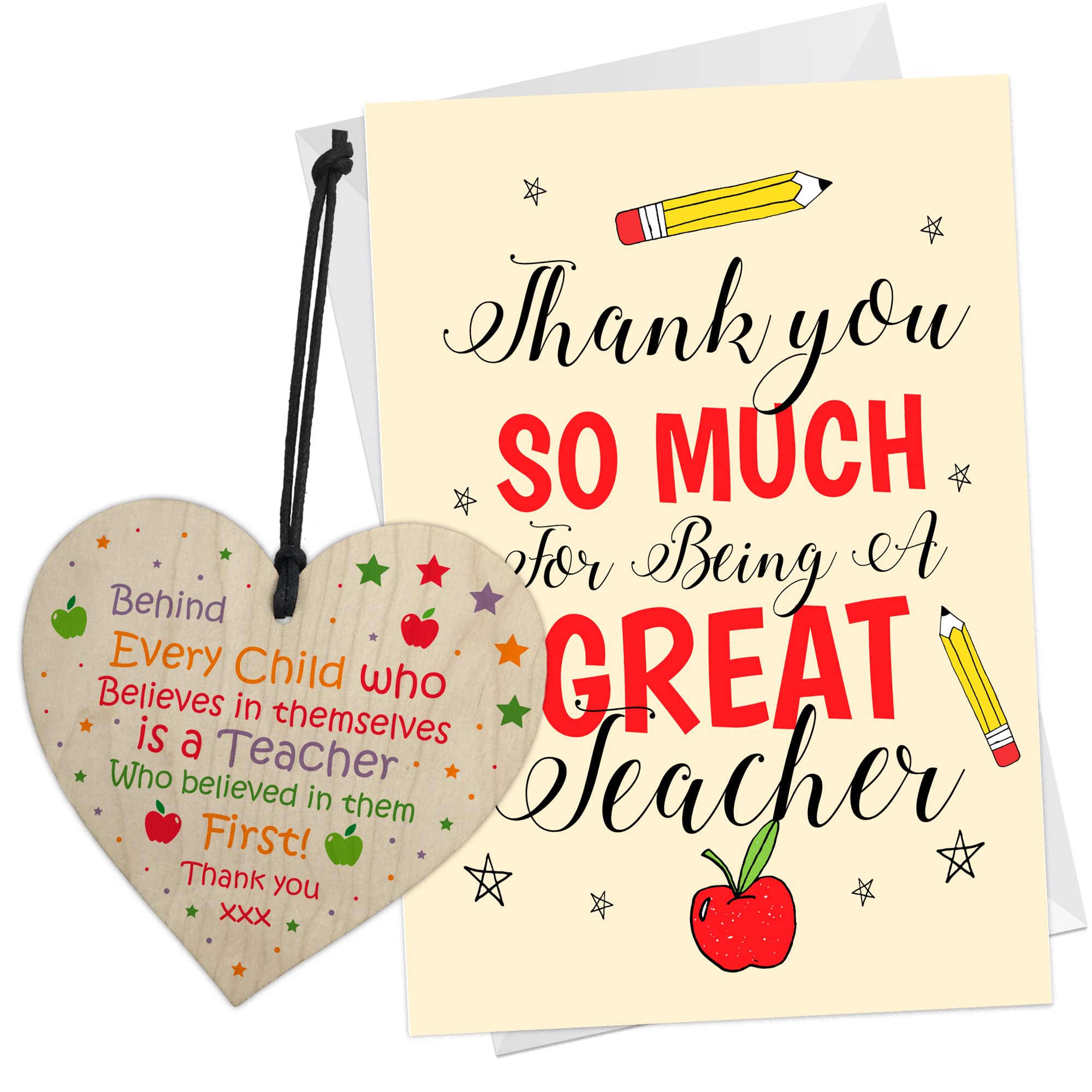 RED OCEAN Thank You Card For Great Teacher Appreciation Card Gift For Teacher Leaving Nursery School Present