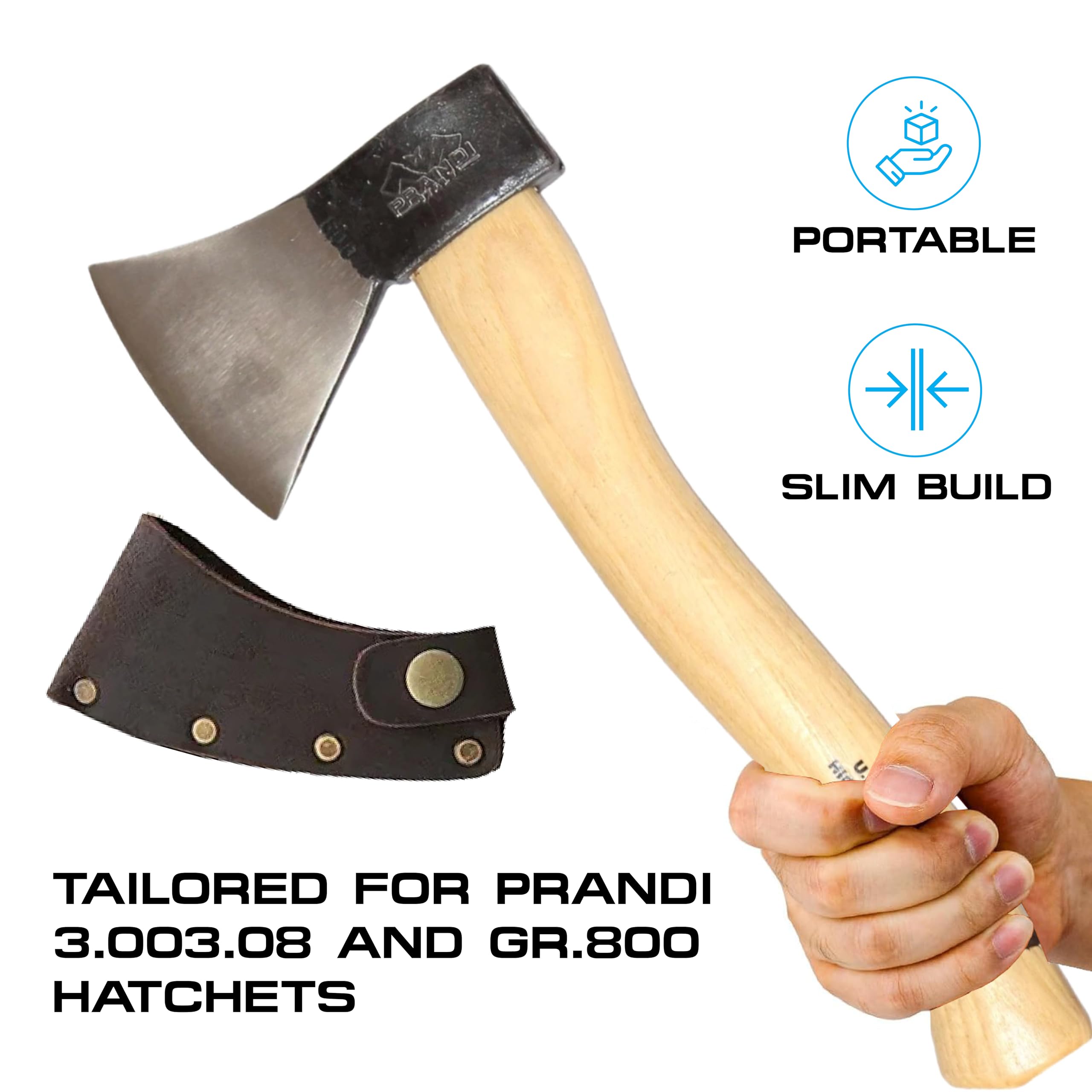 Genuine Leather Cover for PRANDI German Hatchet 1.75 lb – Handmade Axe Head Sheath