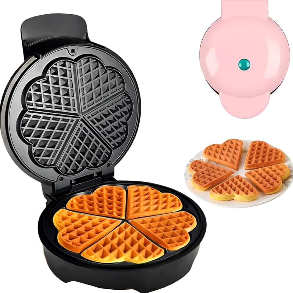 Maquina De Waffle Coração 110V Profissional Aparelho Mini Forma Para Waffles