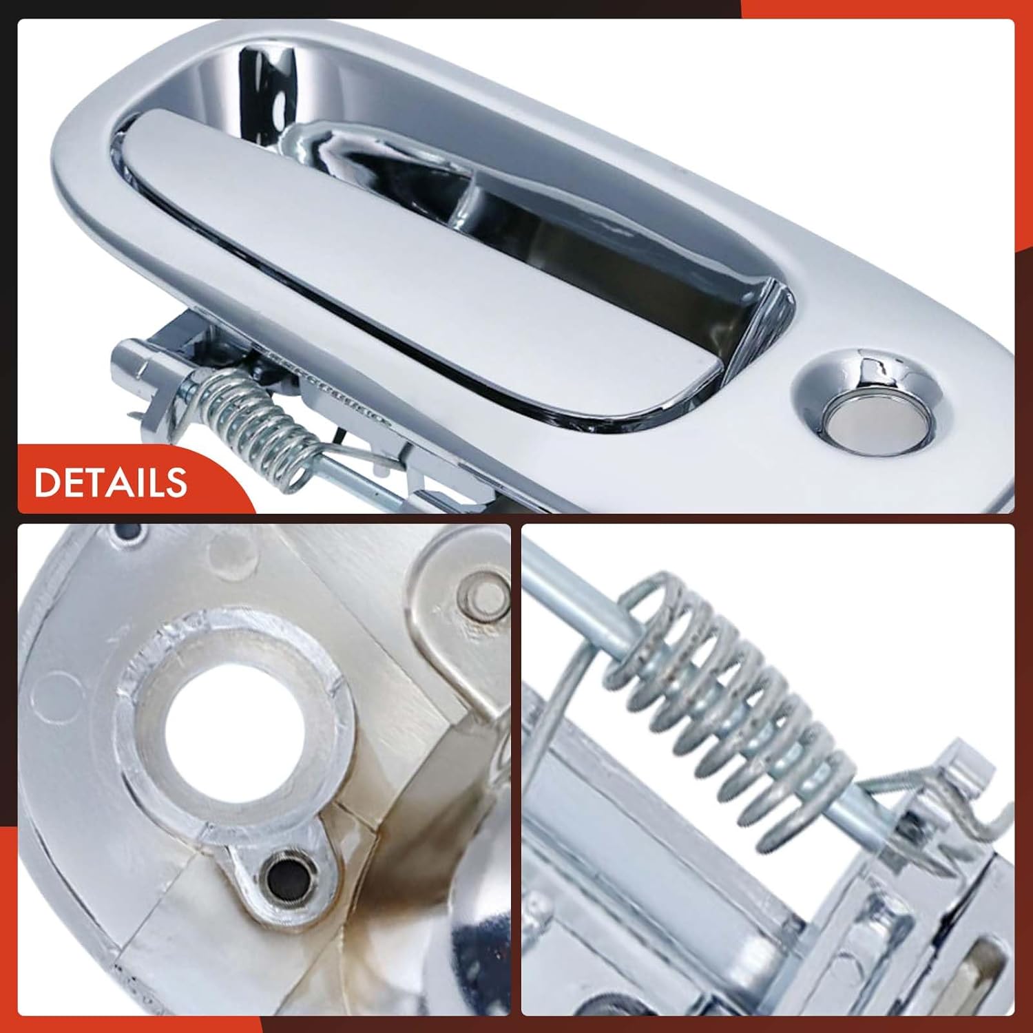 A-Premium Front Left Driver Side Exterior Door Handle with Keyhole Compatible with Dodge Charger 2006-2010, Challenger 2008-2010, Chrome, Replace# BK735-7144, YS87AXRAF