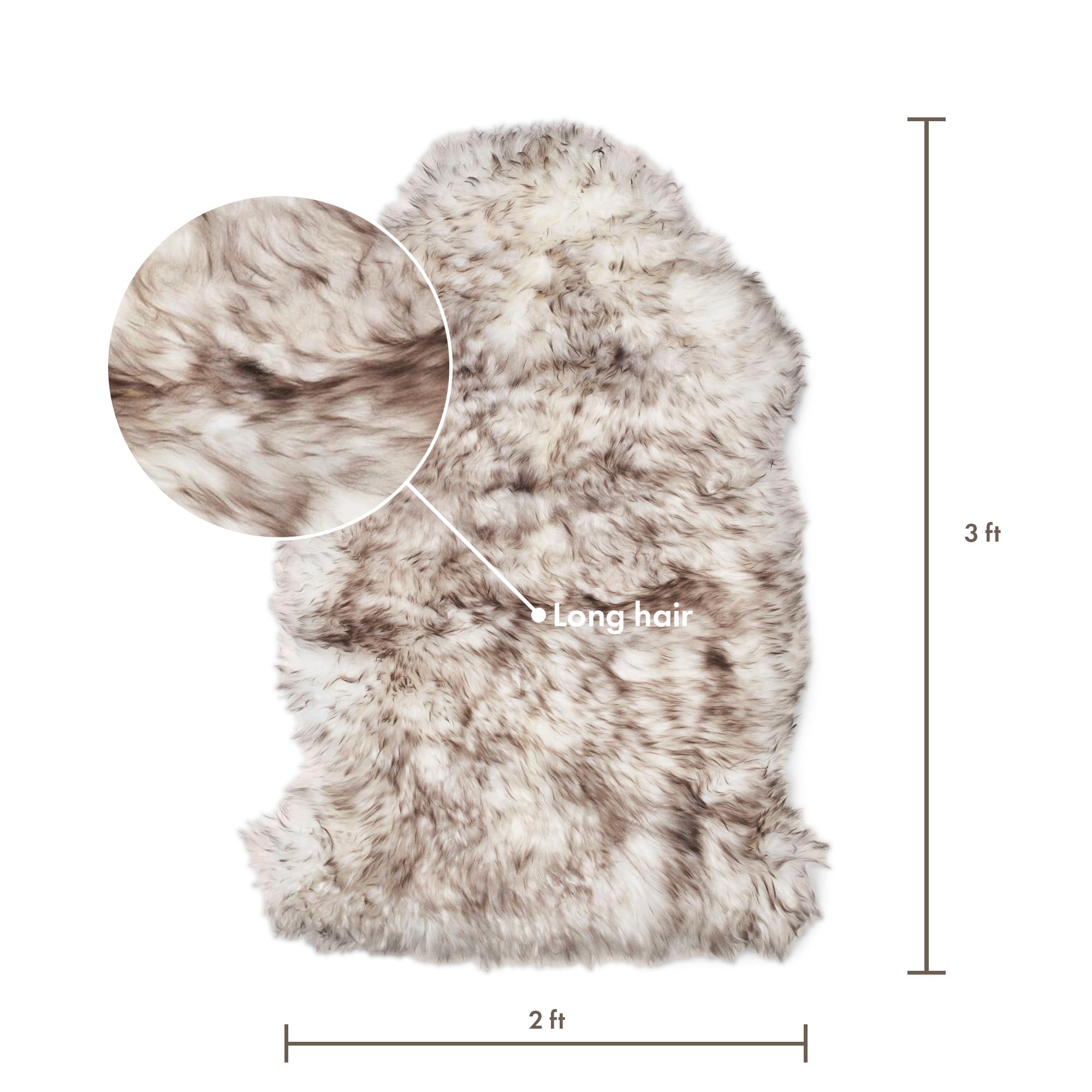 Alfombra Nordic Sheep de piel de cordero 100% orgánica, piel auténtica, 85x60 cm, Nueva Zelanda, piel natural, para salón, estera, sofá o silla
