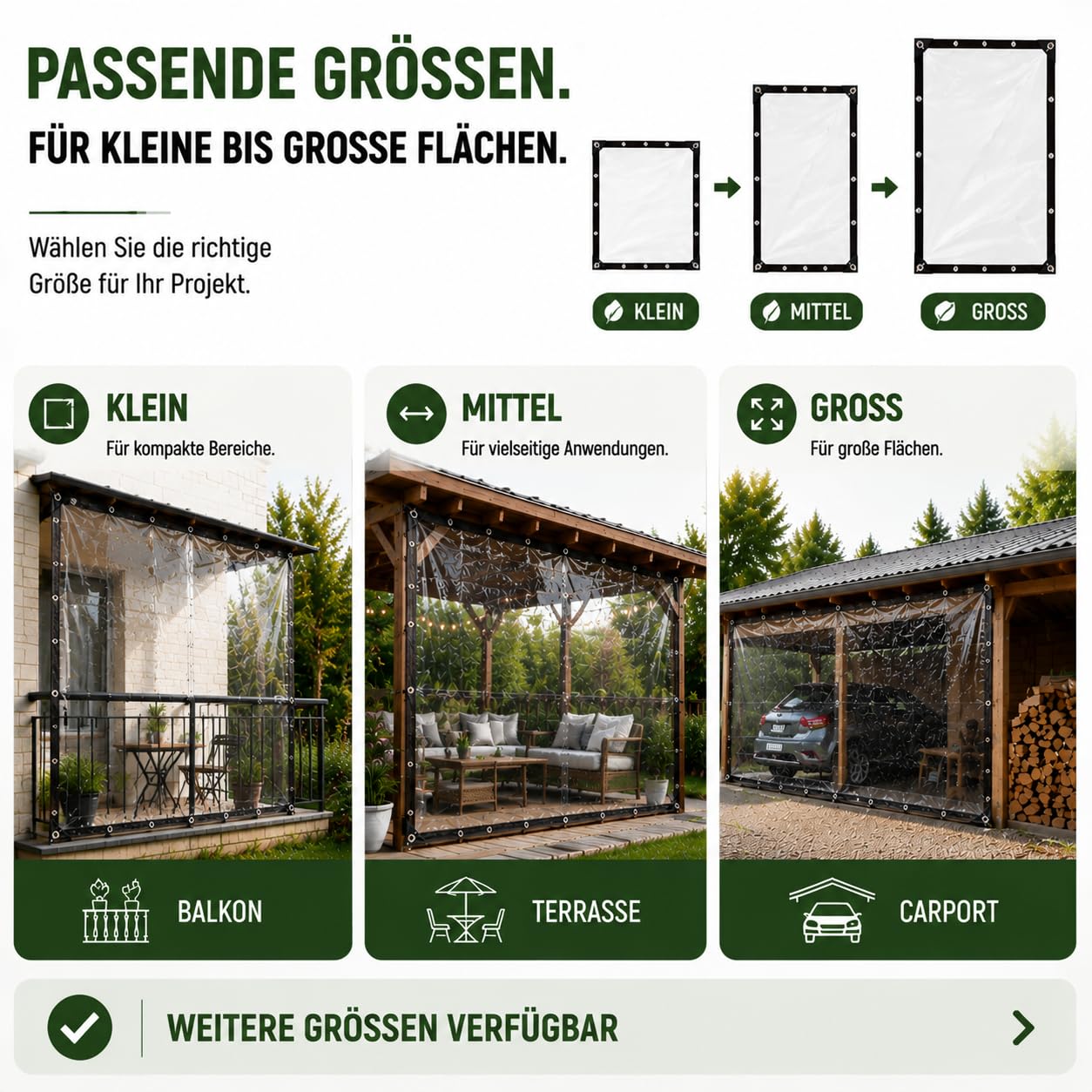Plane transparent mit Ösen, wasserdichte Abdeckplane 3x4m