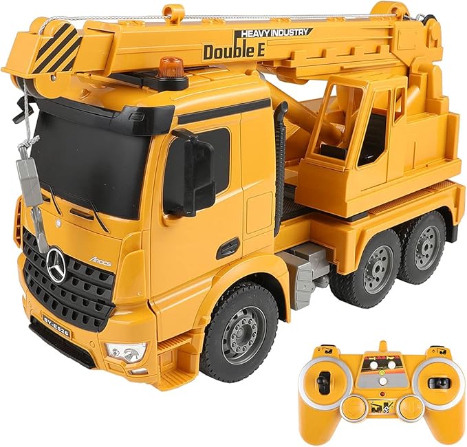 Amazon Co Jp Doublee ラジコンカー こども向け ベンツ正式ライセンス クレーン車 トラック 重機 最長辺40cm 1 2 4ghz イエロー おもちゃ