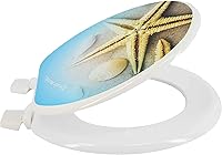 Vista 7 de Uniware Asientos de inodoro estándar de diseño único de 17 pulgadas con parachoques hermético frontal redondo (3 plumas)