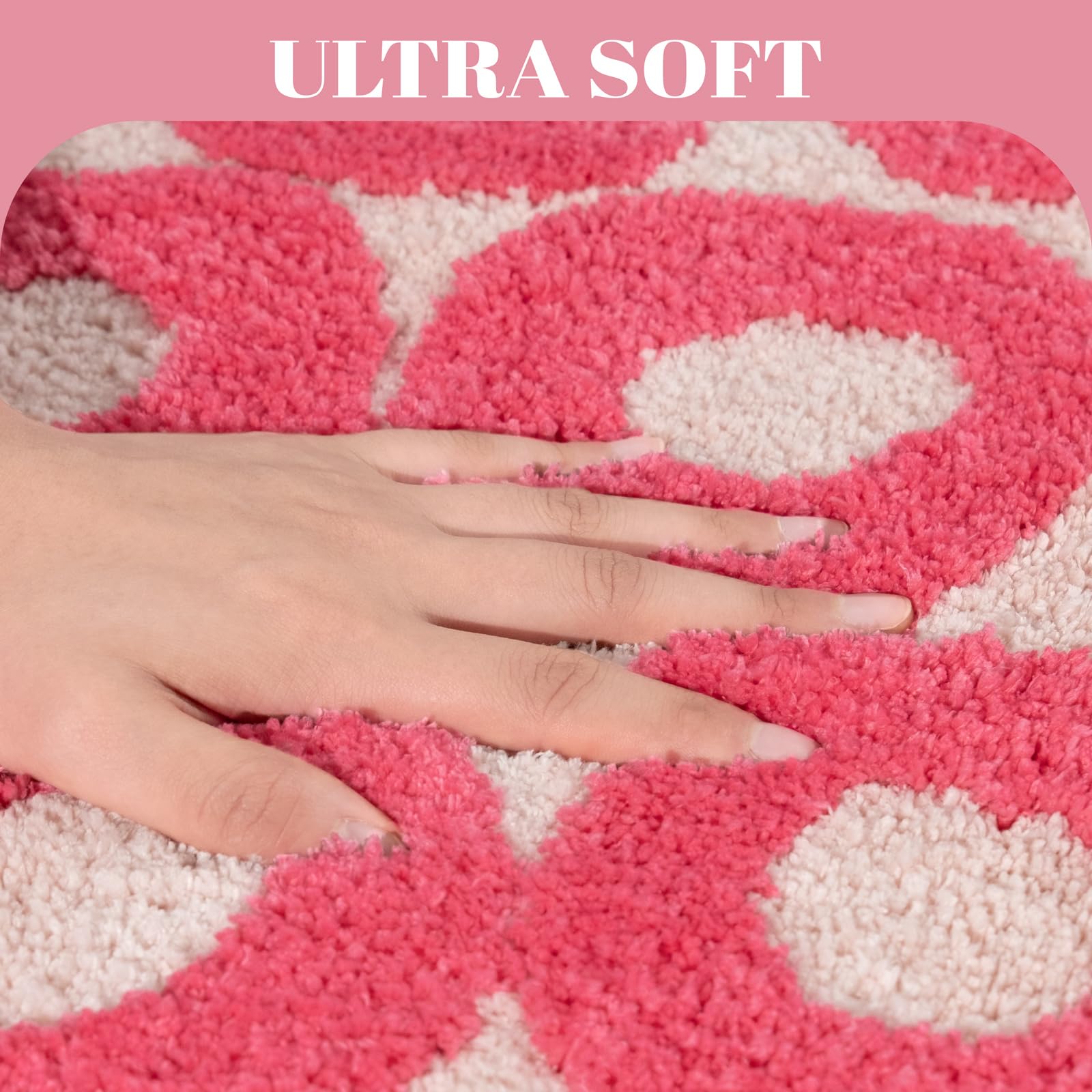 Tapis De Bain Absorbant 40x60 Cm - Microfibre Antidérapant - Doux, Non Pelucheux - Rose
