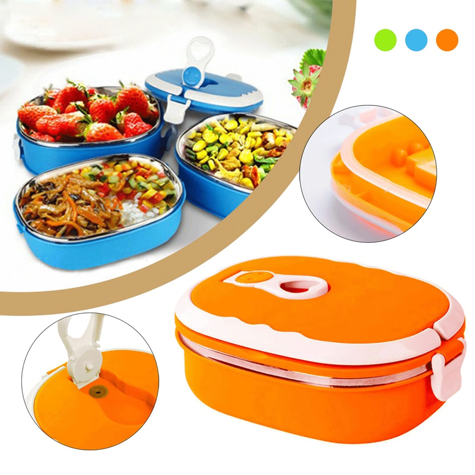 es Lunch Box Termico Portatile Bento per Studenti Porta Il Tuo Contenitore per Alimenti Ciotola per Vuoto in Acciaio Inox