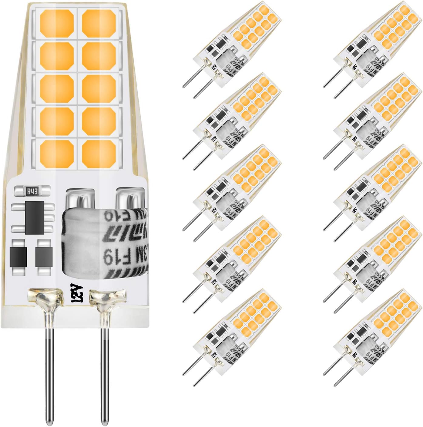 MUSUNIA - Lampadine 3W G4 3000K bianco caldo 300lm, ricambio per ...