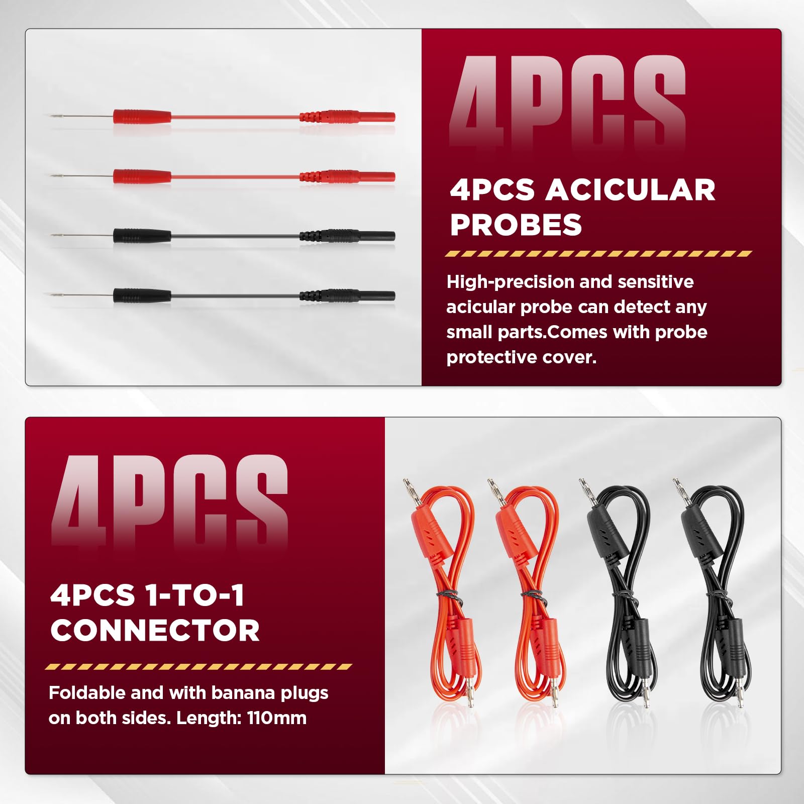 104-Piezas Cables Eléctricos Circuito Automóvil - MOTOCOCHE Kit Prueba Plomo Automoción: Sonda Eléctrica Multifunción con Conectores y Adaptadores para Multímetro