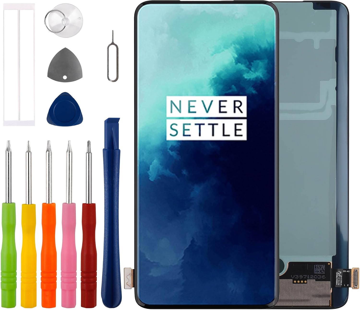 Duotipa 6.67" AMOLED Display for OnePlus 7 Pro / 1+ 7T Pro LCD Display Touch Screen Digitizer Assembly Replacement with Tool Sets, Black, Support Fingerprint